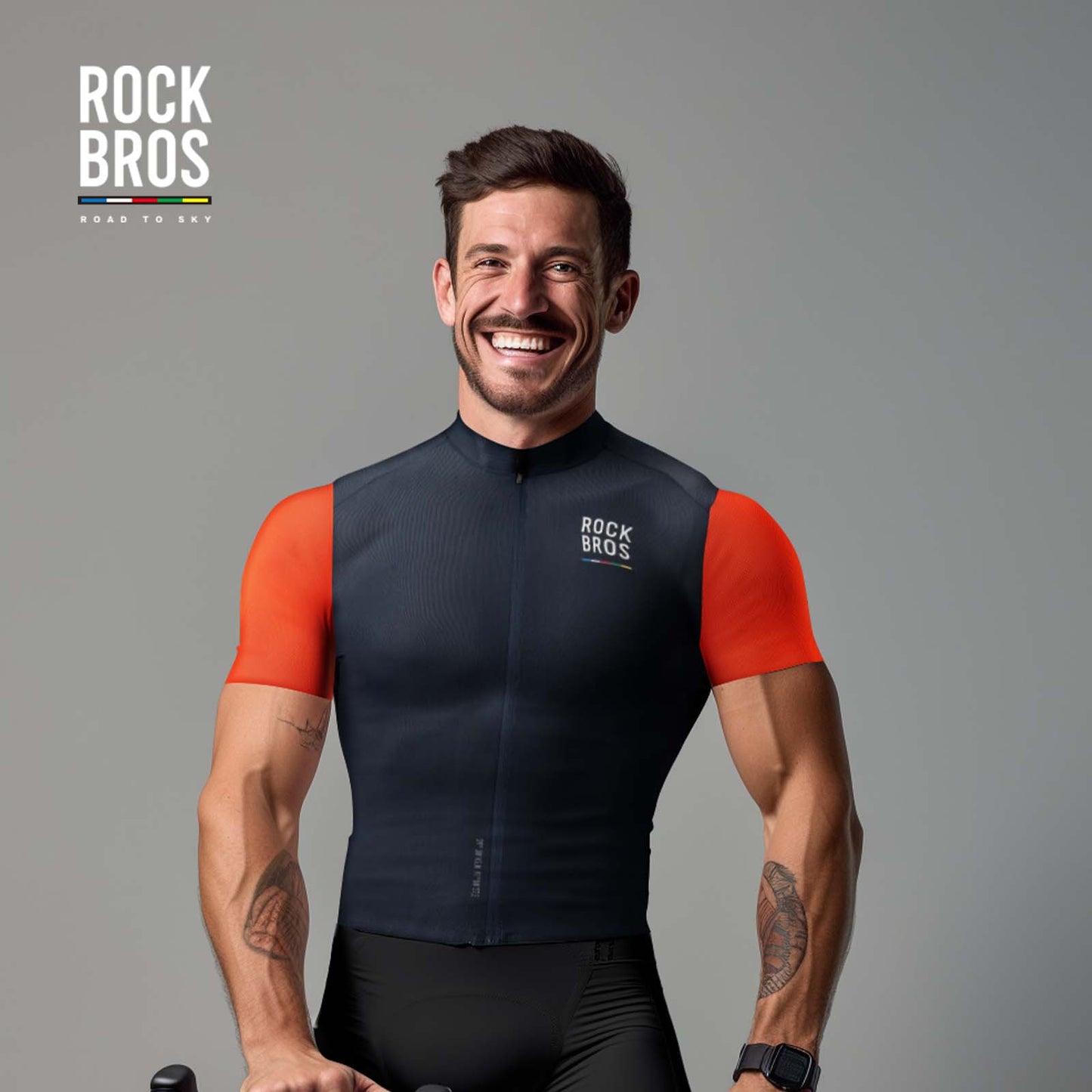 ROAD TO SKY stutterma hjólatreyja fyrir herra, fyrir fjallahjól og götuhjól