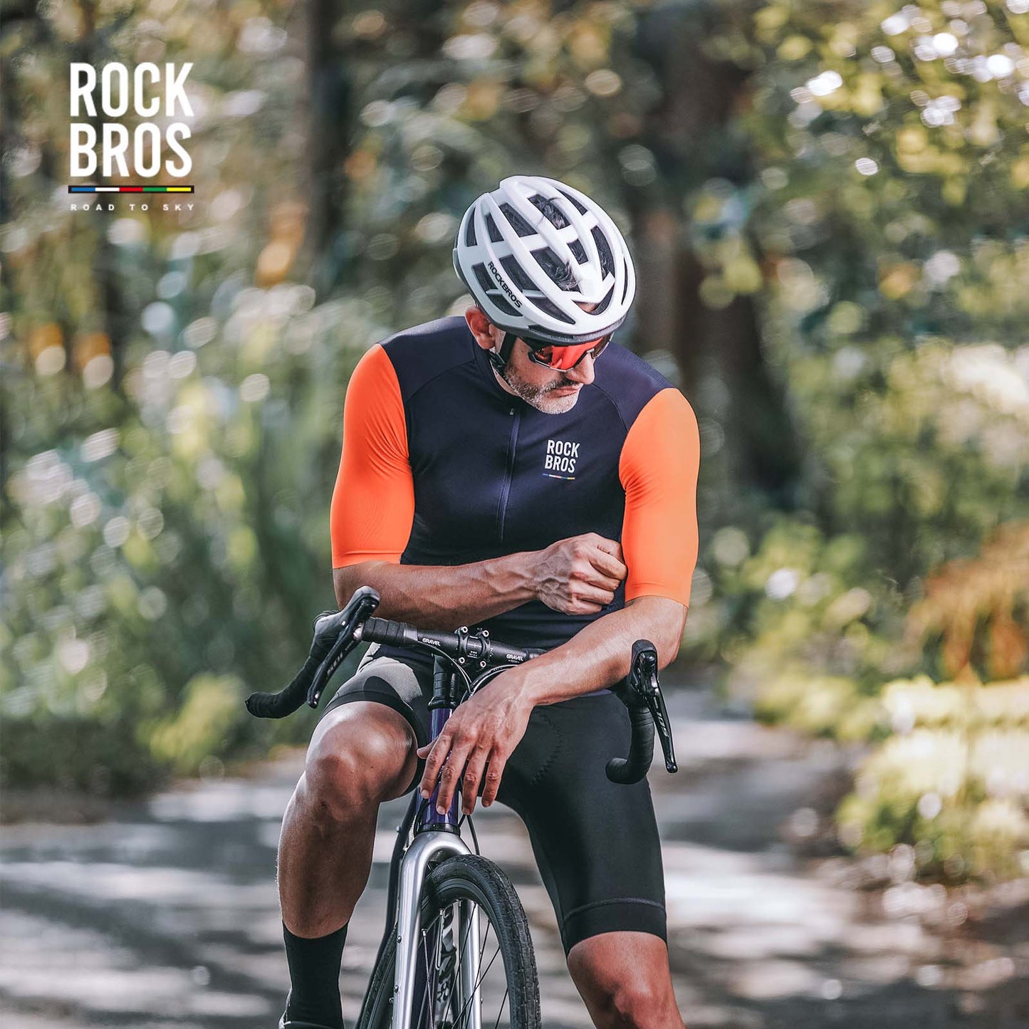 ROAD TO SKY stutterma hjólatreyja fyrir herra, fyrir fjallahjól og götuhjól