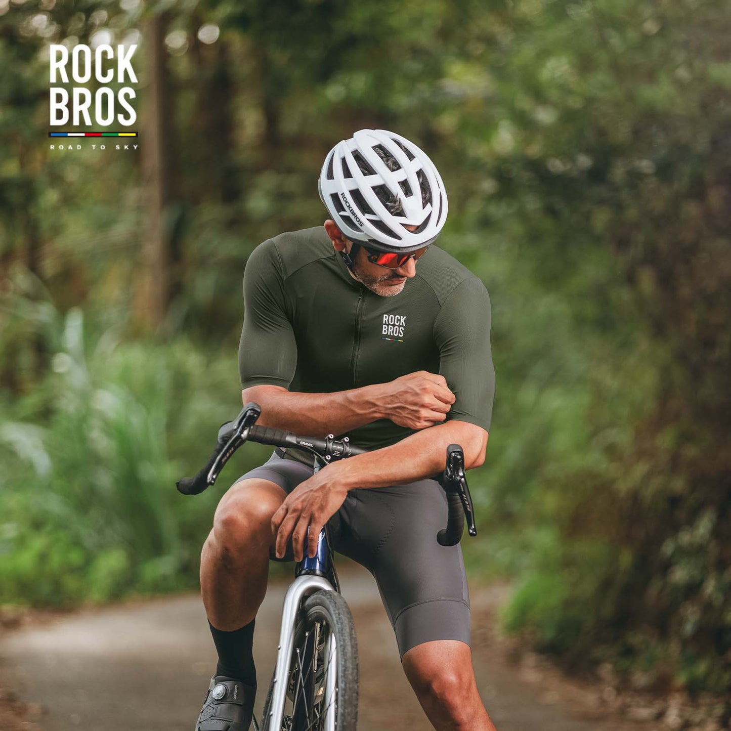 ROAD TO SKY stutterma hjólatreyja fyrir herra, fyrir fjallahjól og götuhjól