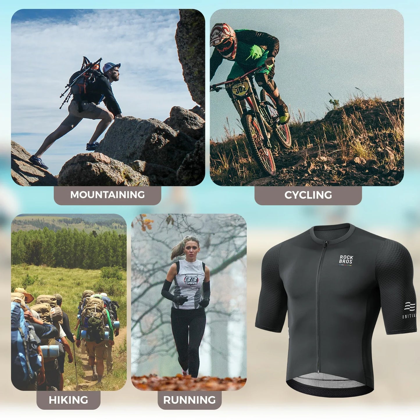 ROAD TO SKY hjólatreyja með stuttum ermum og vösum fyrir karla