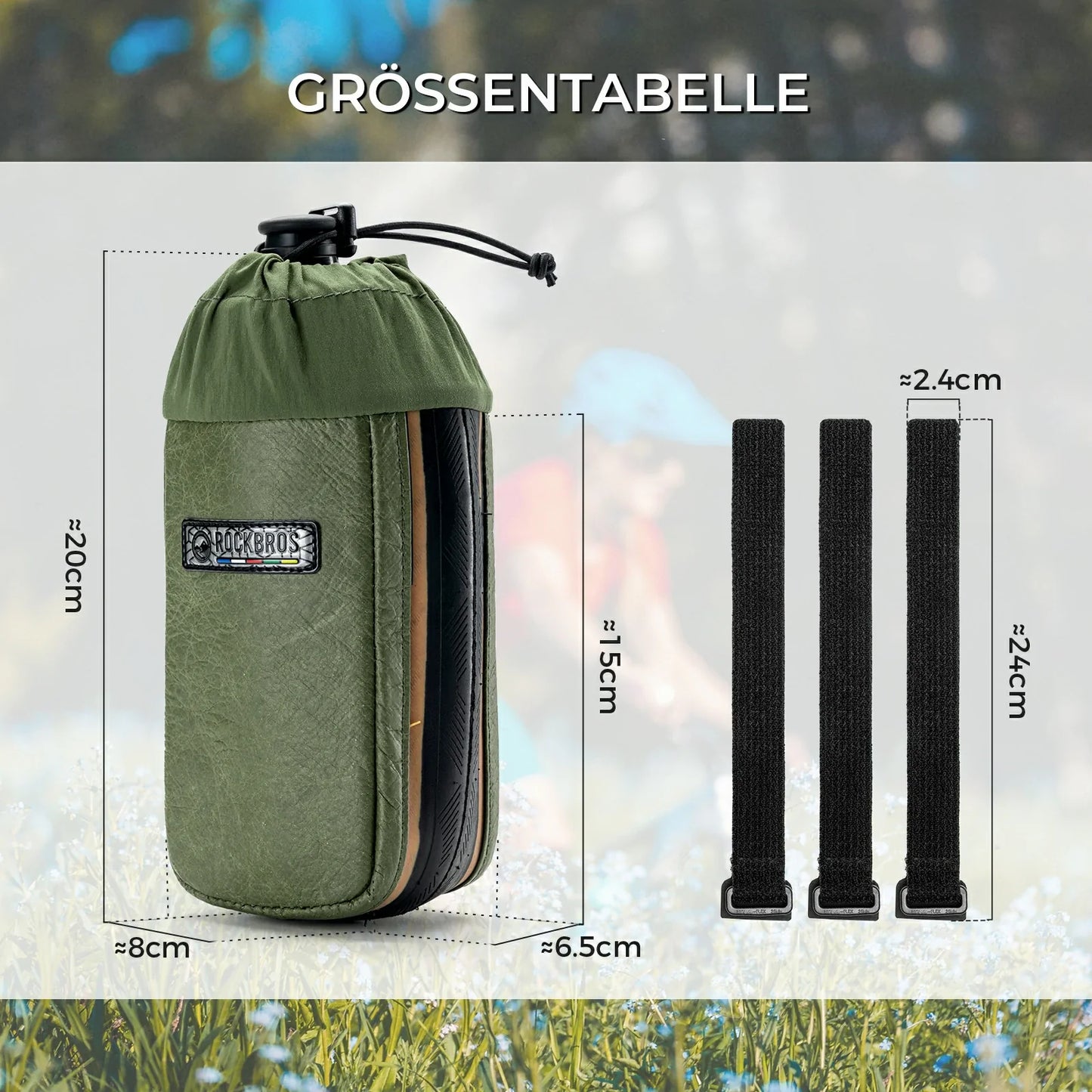 ROAD TO SKY Sustainable bicycle water bottle bag made from recycled tires 0.8L