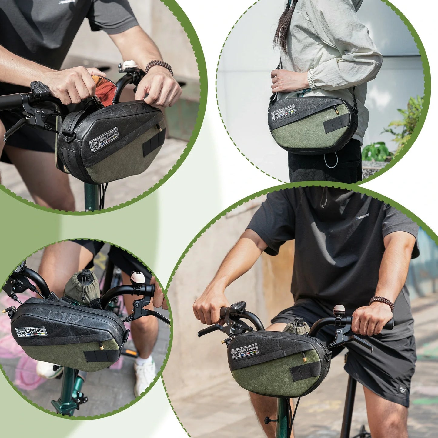 ROAD TO SKY Sustainable bicycle handlebar bag made from recycled tires 2.5L
