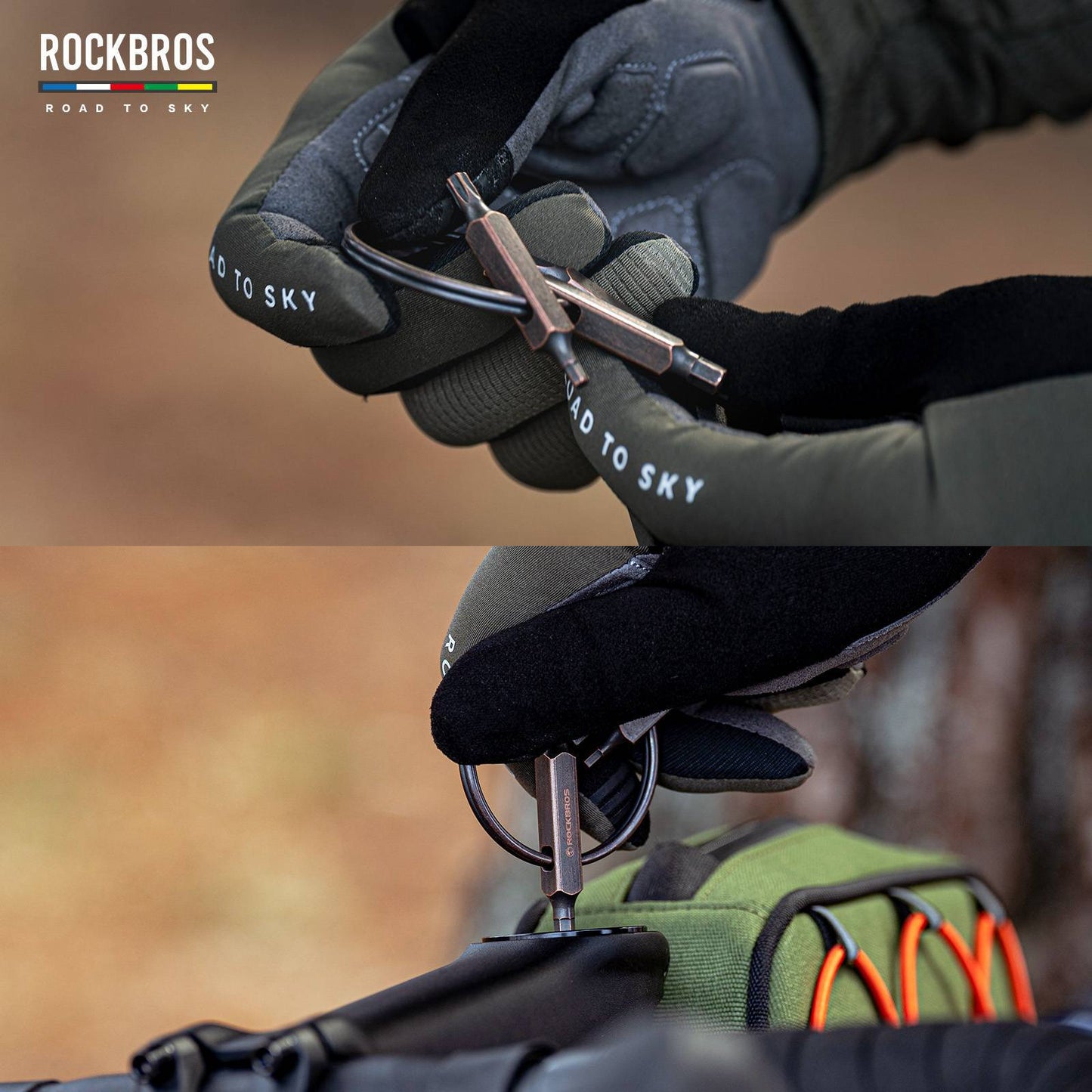 ROAD TO SKY Vintage Schlüsselanhänger 6 in 1 Multi Reparatur Werkzeug