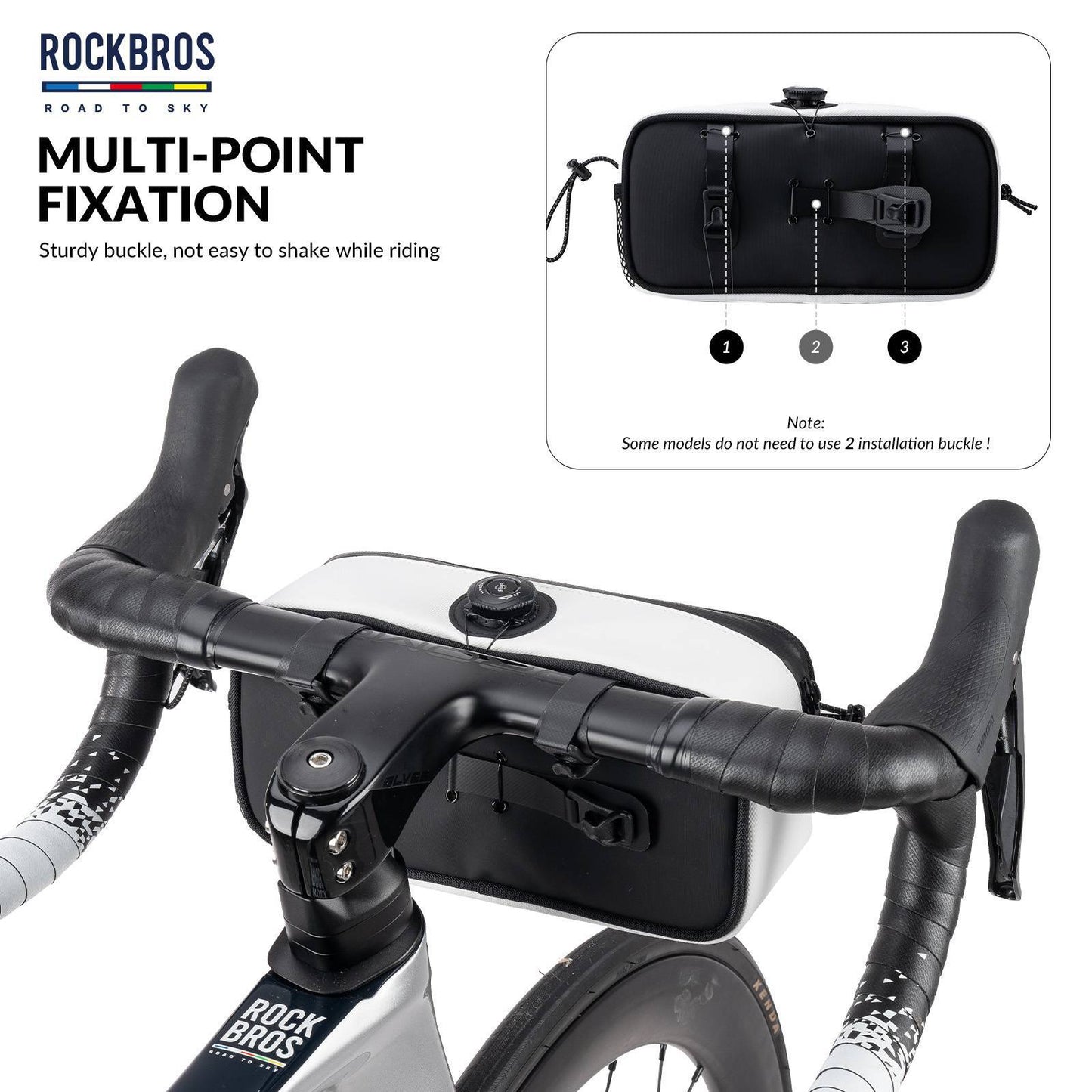 Vatnsheldur, endurskinsstuðningstaska fyrir hjólastýri frá ROAD TO SKY