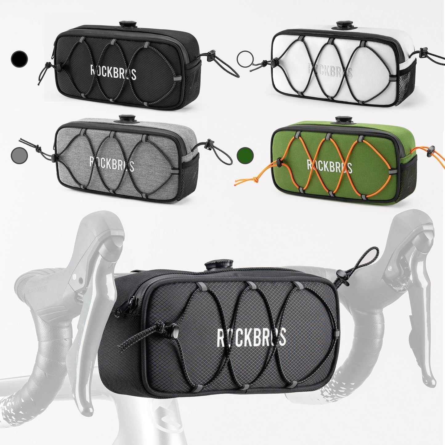 Vatnsheldur, endurskinsstuðningstaska fyrir hjólastýri frá ROAD TO SKY