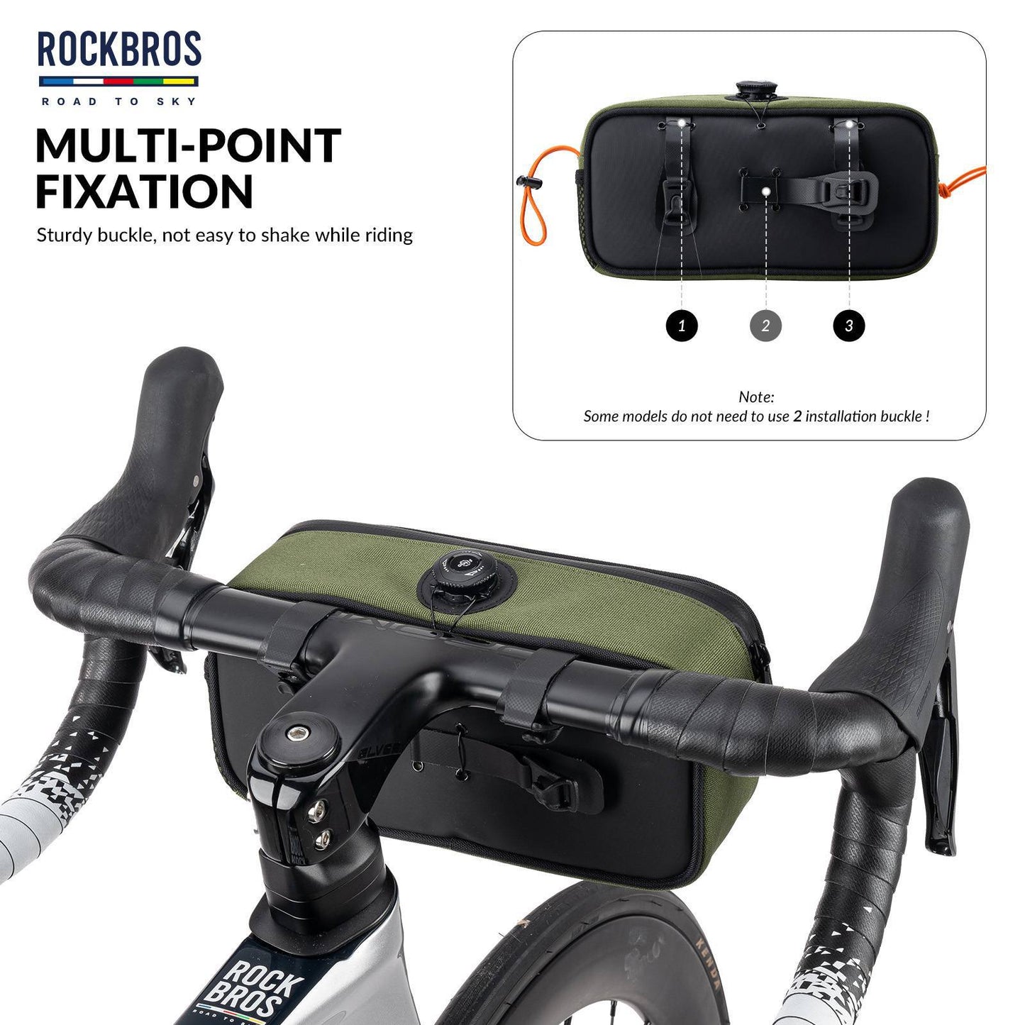 Vatnsheldur, endurskinsstuðningstaska fyrir hjólastýri frá ROAD TO SKY