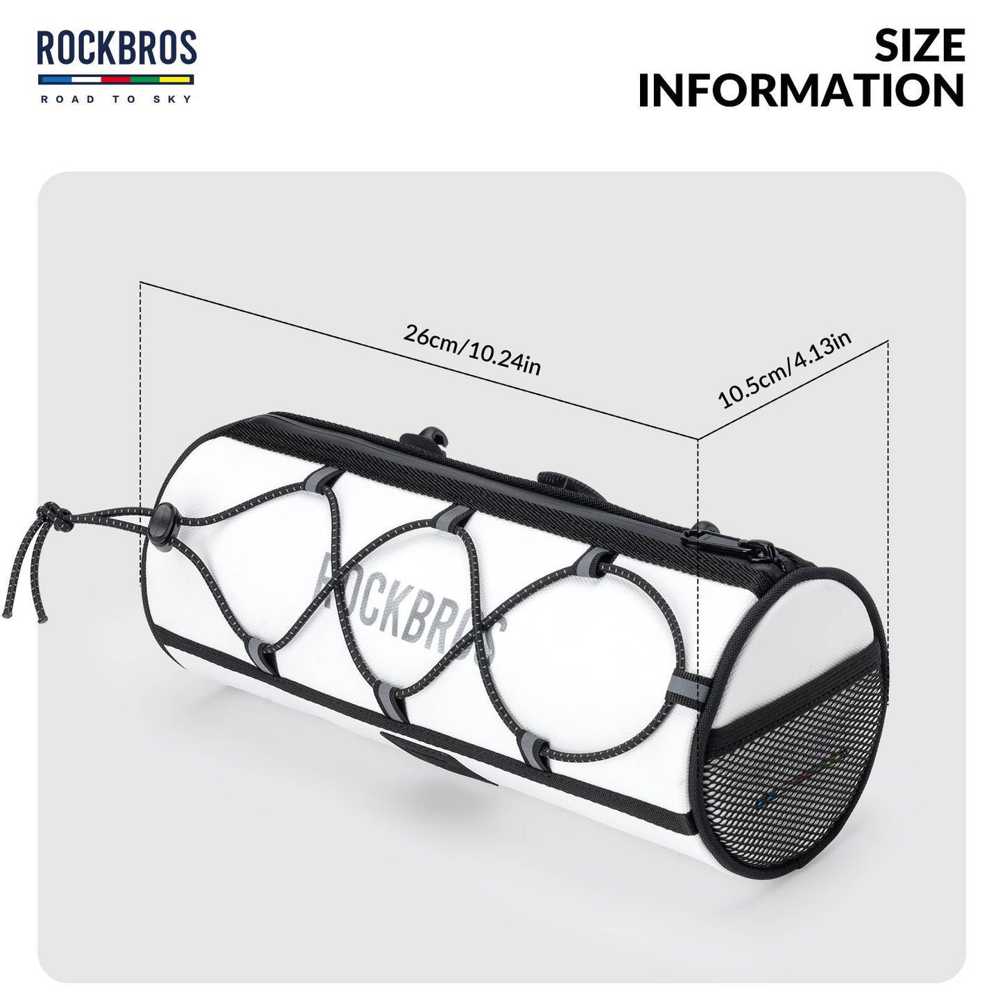 ROAD TO SKY Waterproof Reflective Cylindrical Handlebar Bag