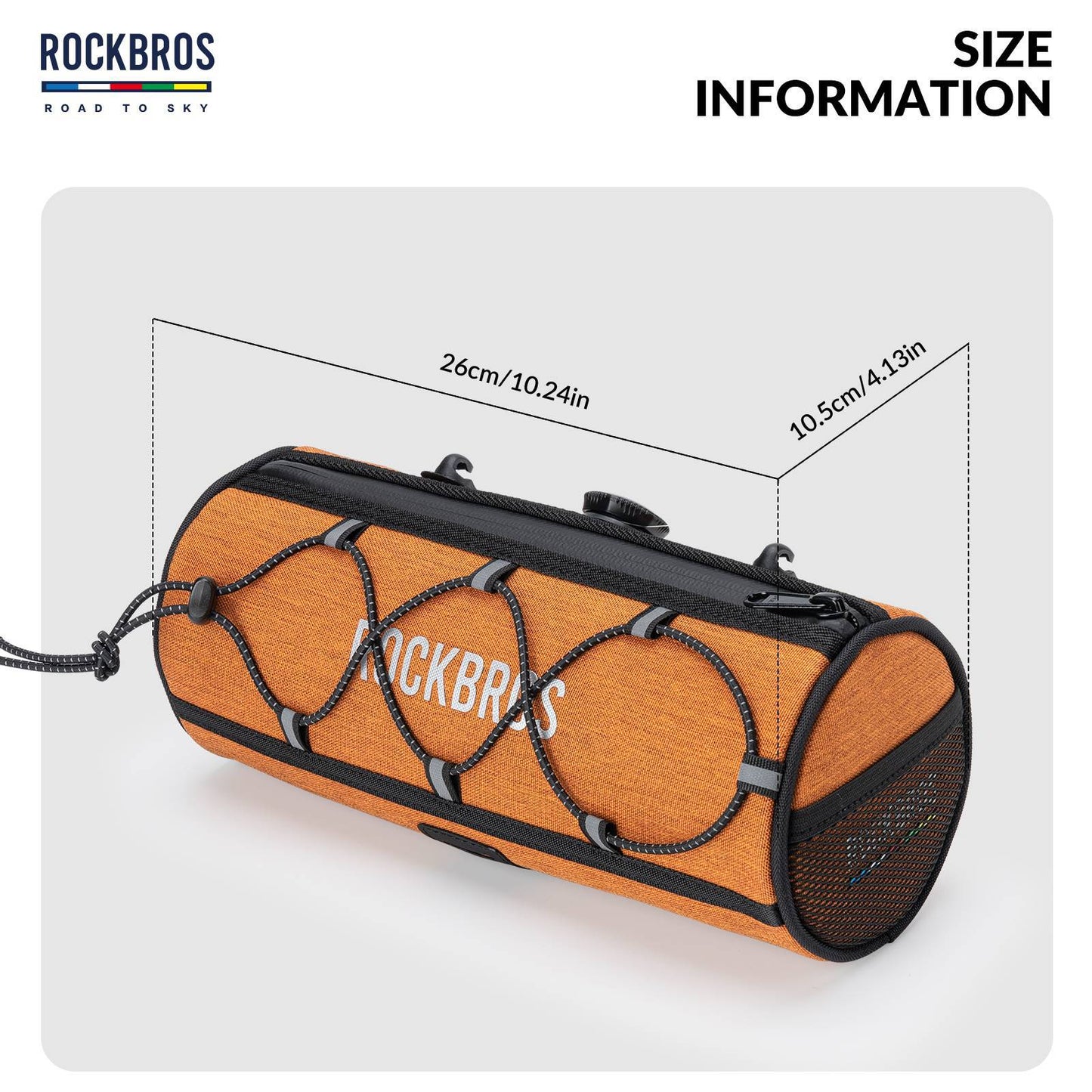 ROAD TO SKY Waterproof Reflective Cylindrical Handlebar Bag