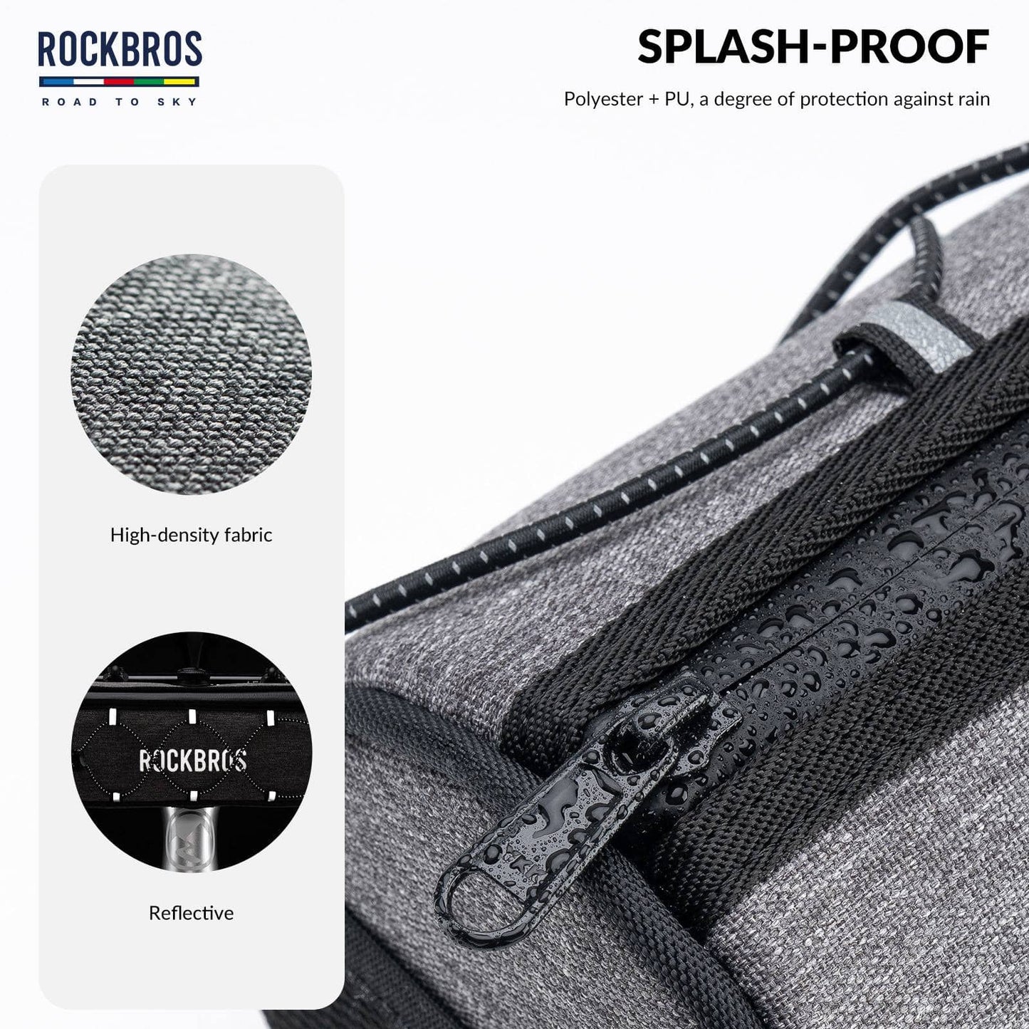 ROAD TO SKY Waterproof Reflective Cylindrical Handlebar Bag