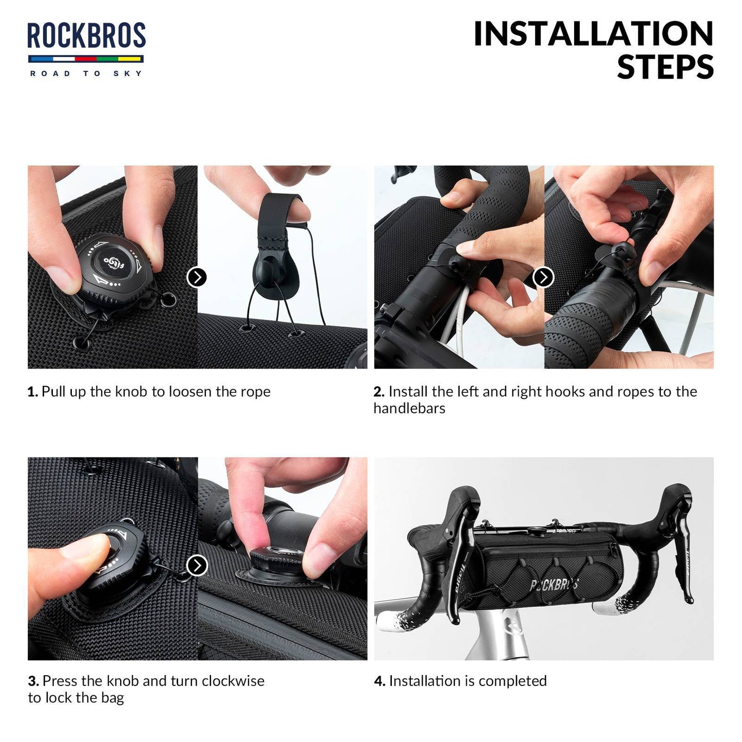 ROAD TO SKY Waterproof Reflective Cylindrical Handlebar Bag