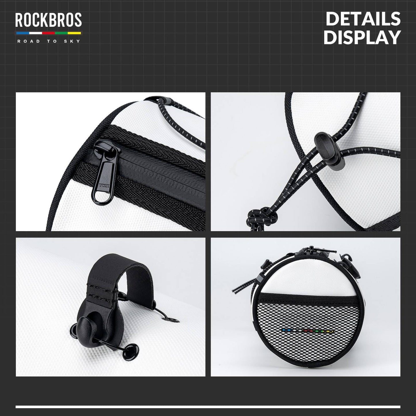 ROAD TO SKY Waterproof Reflective Cylindrical Handlebar Bag
