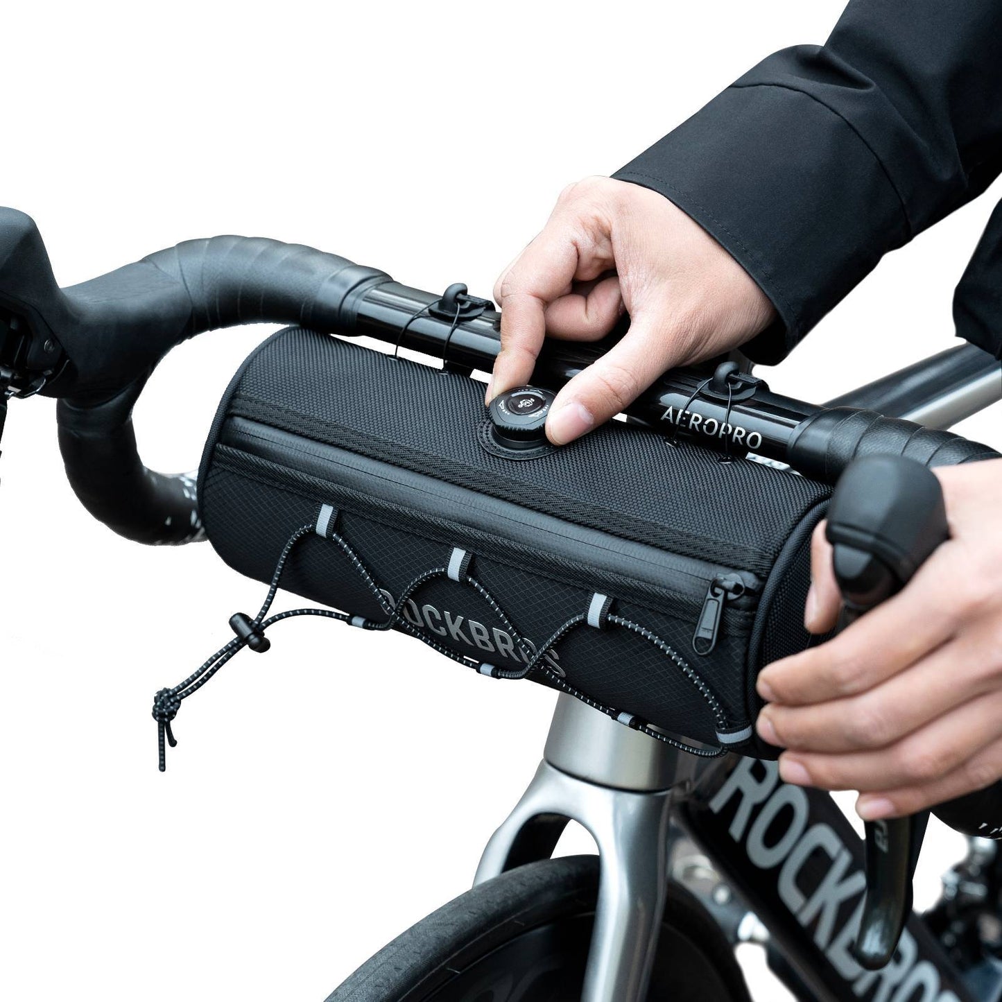 ROAD TO SKY Waterproof Reflective Cylindrical Handlebar Bag