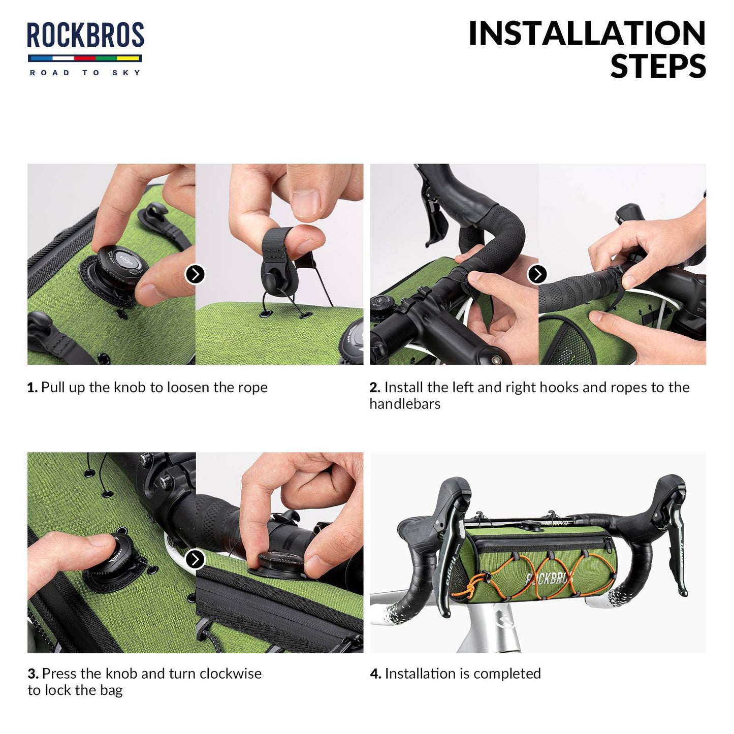 ROAD TO SKY Waterproof Reflective Cylindrical Handlebar Bag