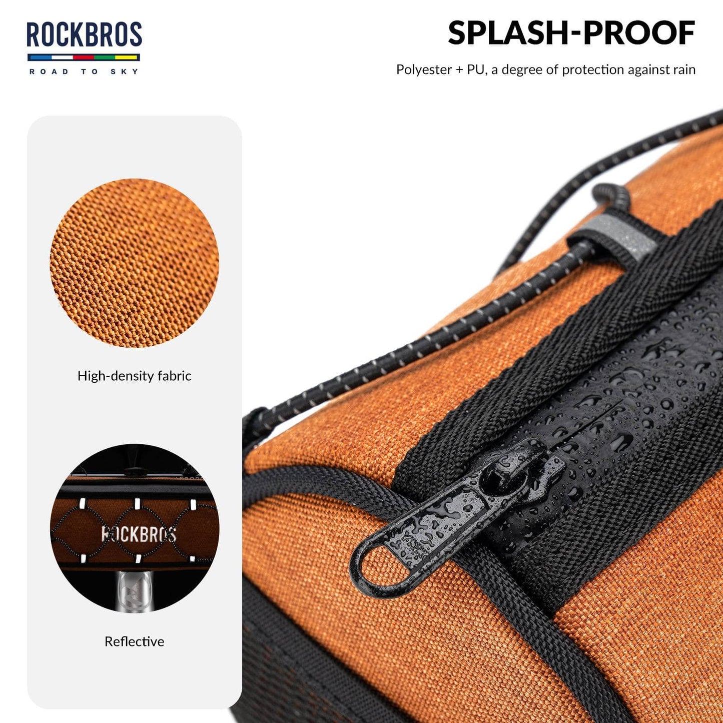 ROAD TO SKY Waterproof Reflective Cylindrical Handlebar Bag