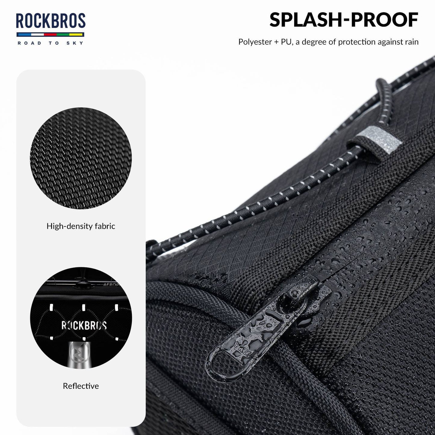 ROAD TO SKY Waterproof Reflective Cylindrical Handlebar Bag