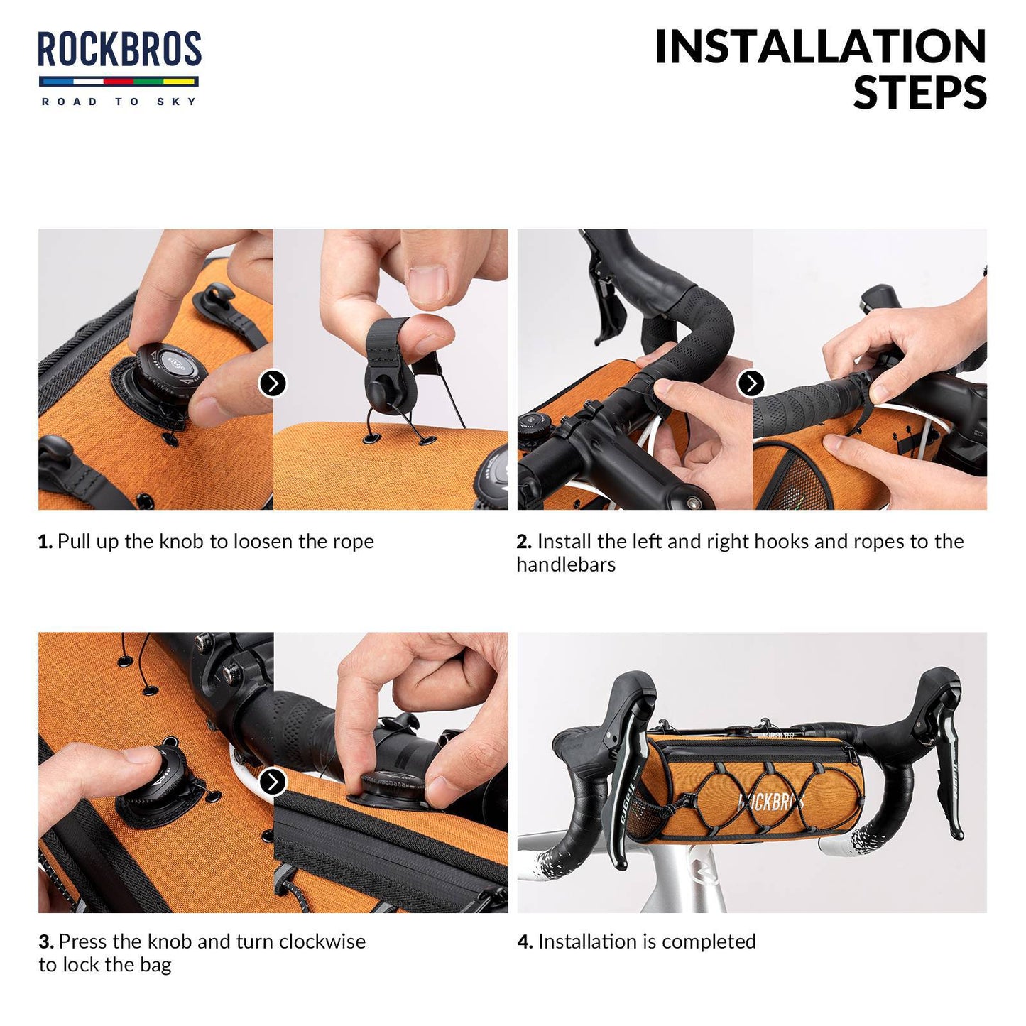 ROAD TO SKY Waterproof Reflective Cylindrical Handlebar Bag