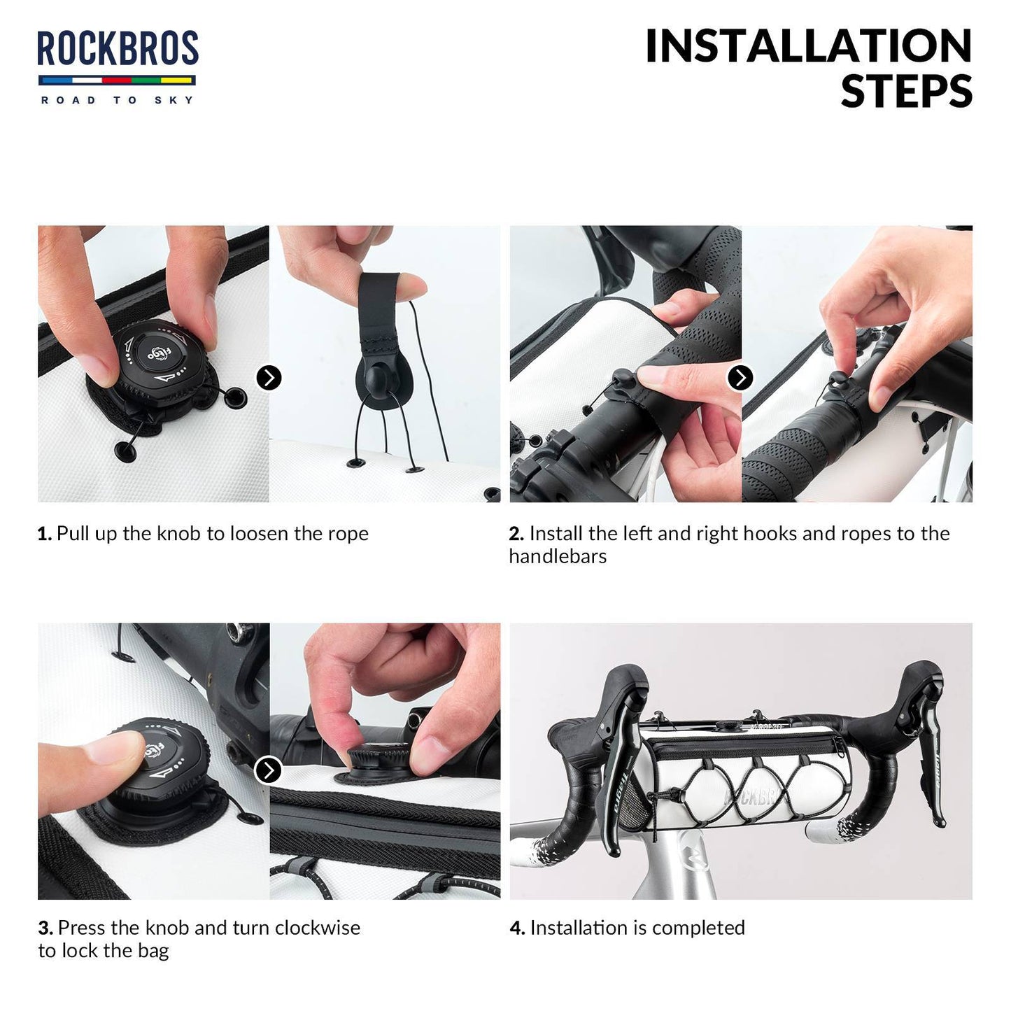 ROAD TO SKY Waterproof Reflective Cylindrical Handlebar Bag