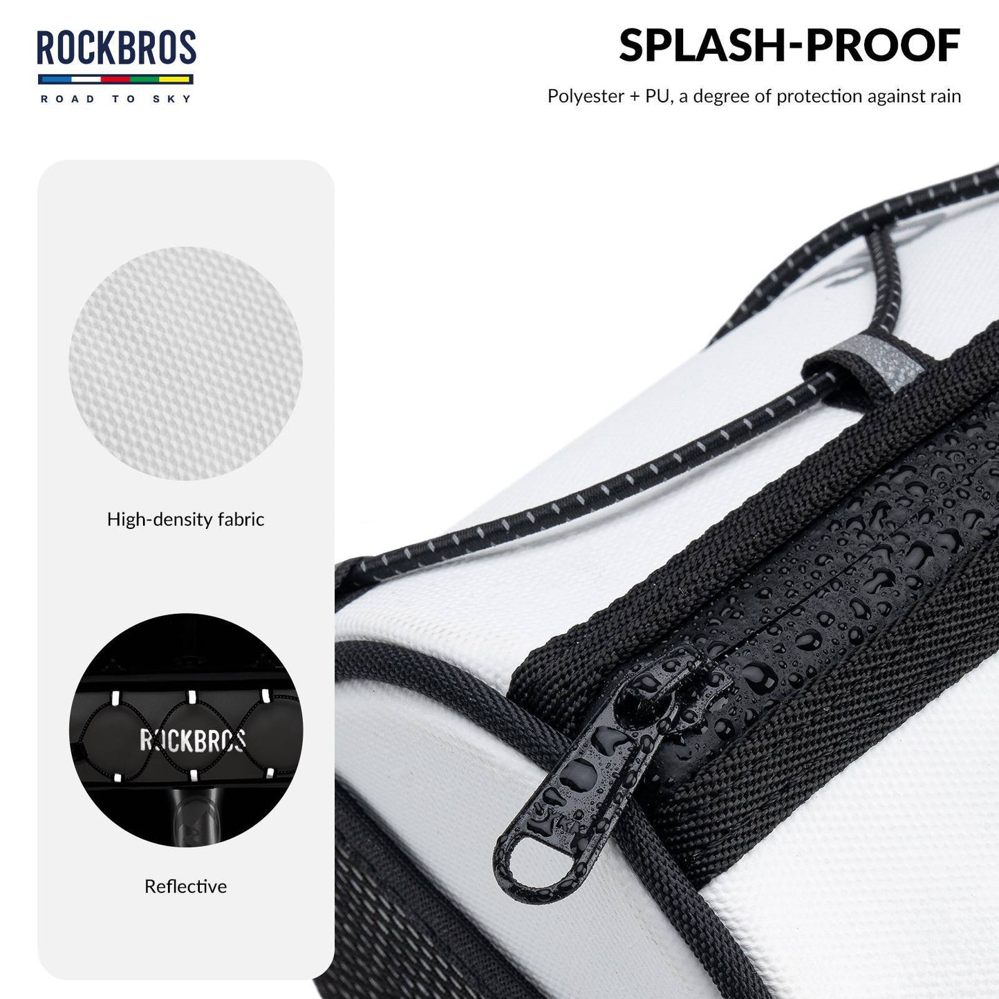 ROAD TO SKY Waterproof Reflective Cylindrical Handlebar Bag