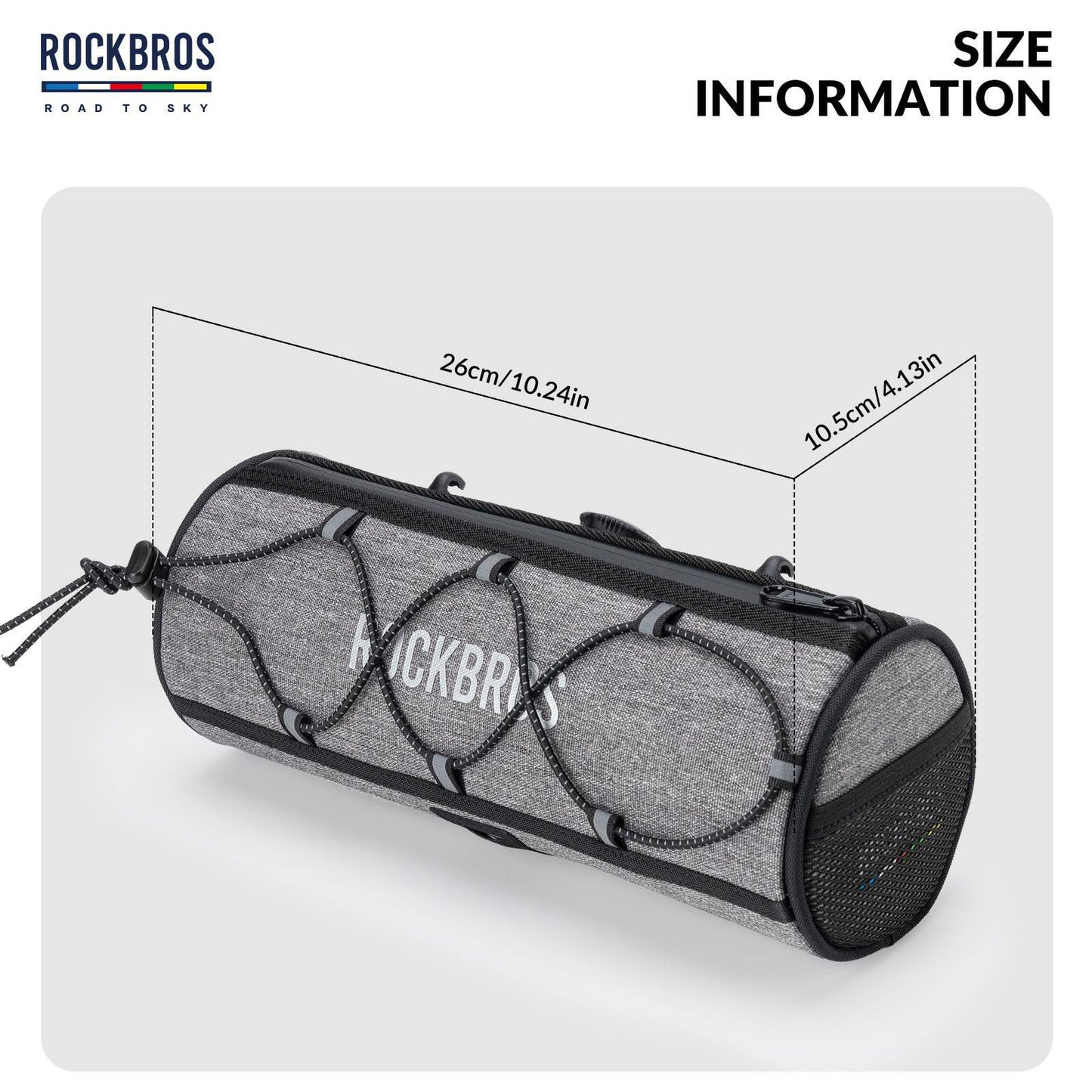 ROAD TO SKY Waterproof Reflective Cylindrical Handlebar Bag