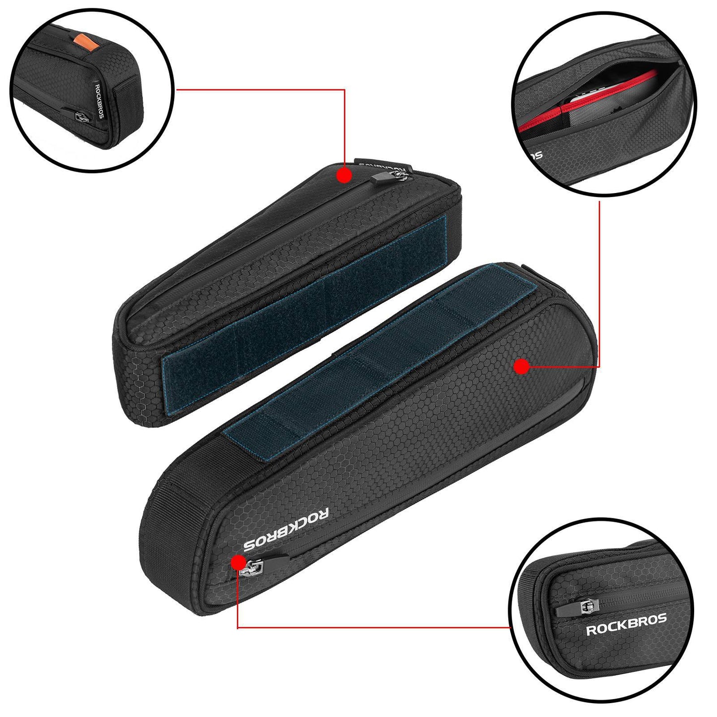 ROCKBROS 2 in 1 Bicycle Bag Set Frame Bag Top Tube Bag 2.5L