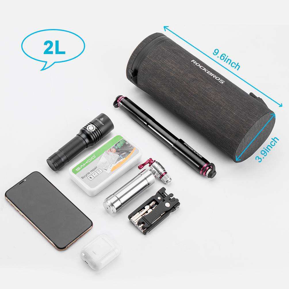 ROCKBROS 3 in 1 Wasserdichte Lenkertasche Zylindrisch Tragbar 2L