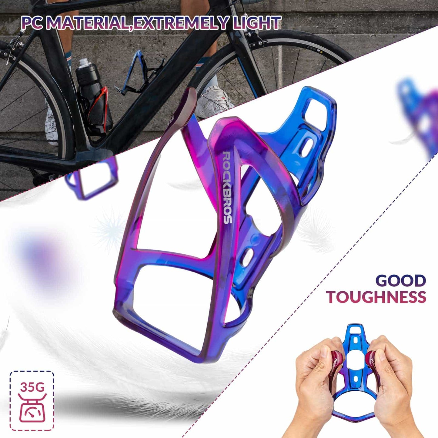 ROCKBROS 35g Lightweight PC Bicycle Bottle Holder
