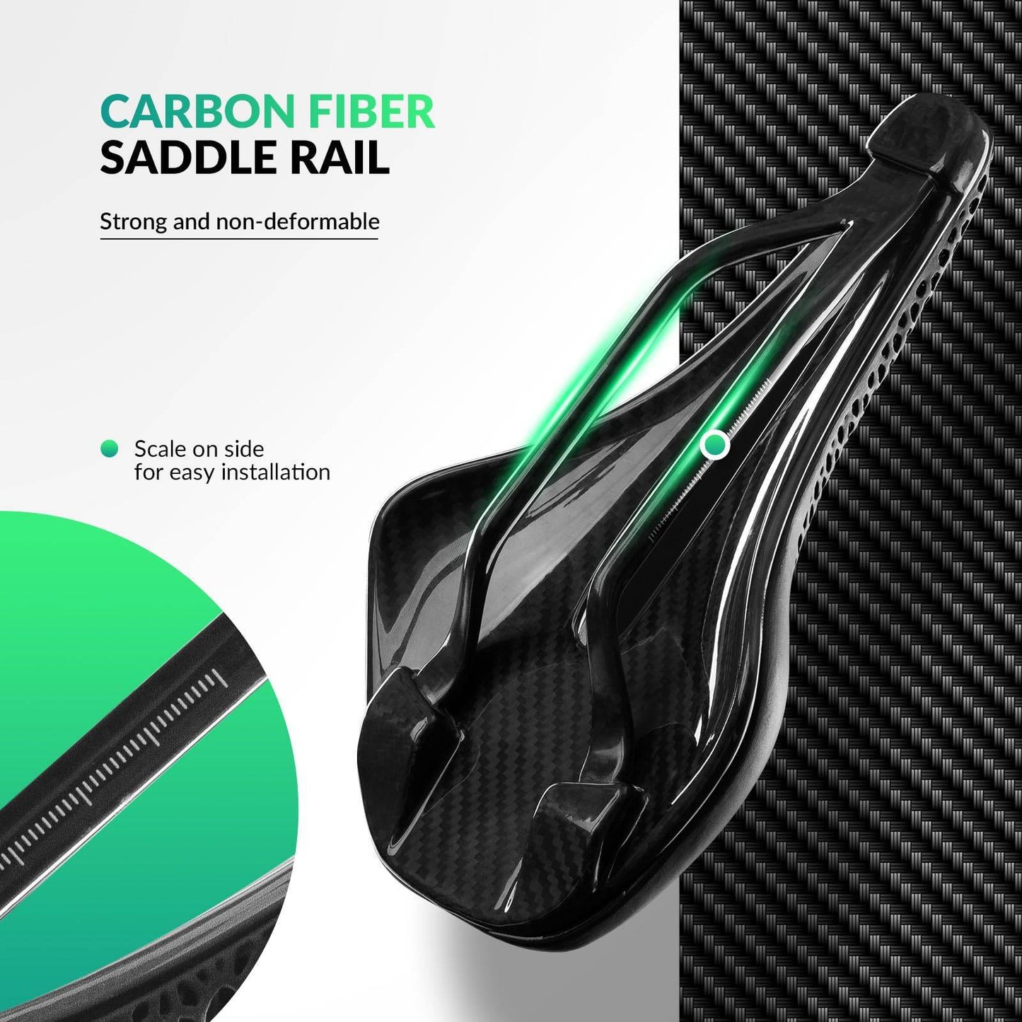 ROCKBROS 3D prentaður kolefnishjólasadl fyrir götuhjól, ofurléttur, höggdeyfandi og vinnuvistfræðilegur