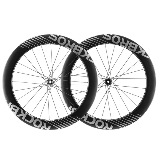 ROCKBROS 700C Carbon Wheelset 65mm Disc Brake Thru Axle Wheel Set for Road Bike