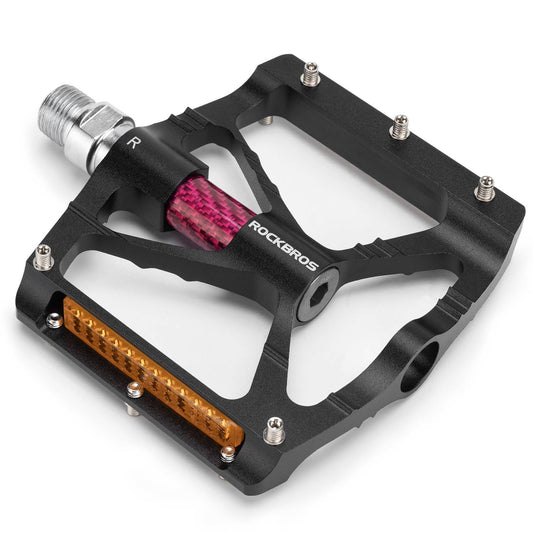 ROCKBROS hjólapedalar úr áli, 9/16 tommur, með tveimur PVC endurskinsmerkjum.