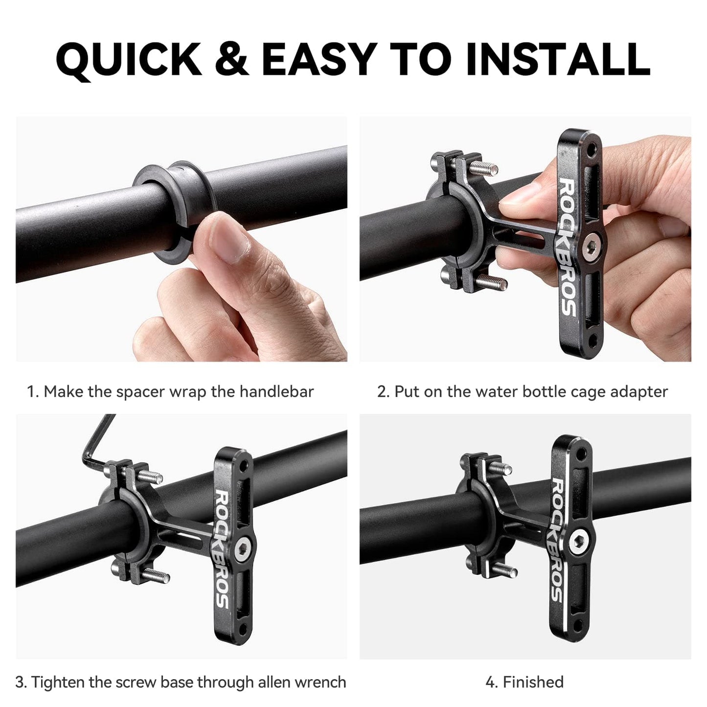 ROCKBROS Aluminum Universal Bottle Holder Adapter for Bicycles and Motorcycles