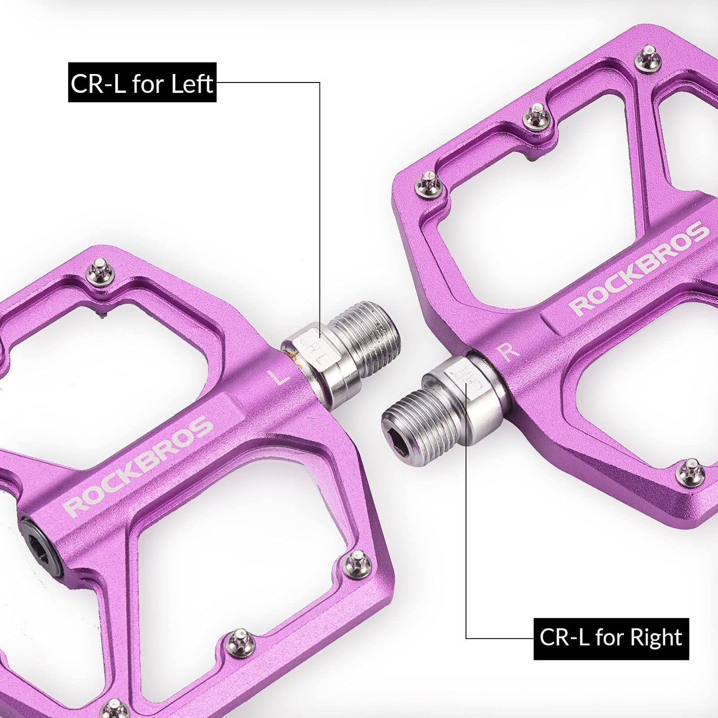 ROCKBROS Aluminium Platform Pedals 9/16 inch for MTB E-Bike City Bike