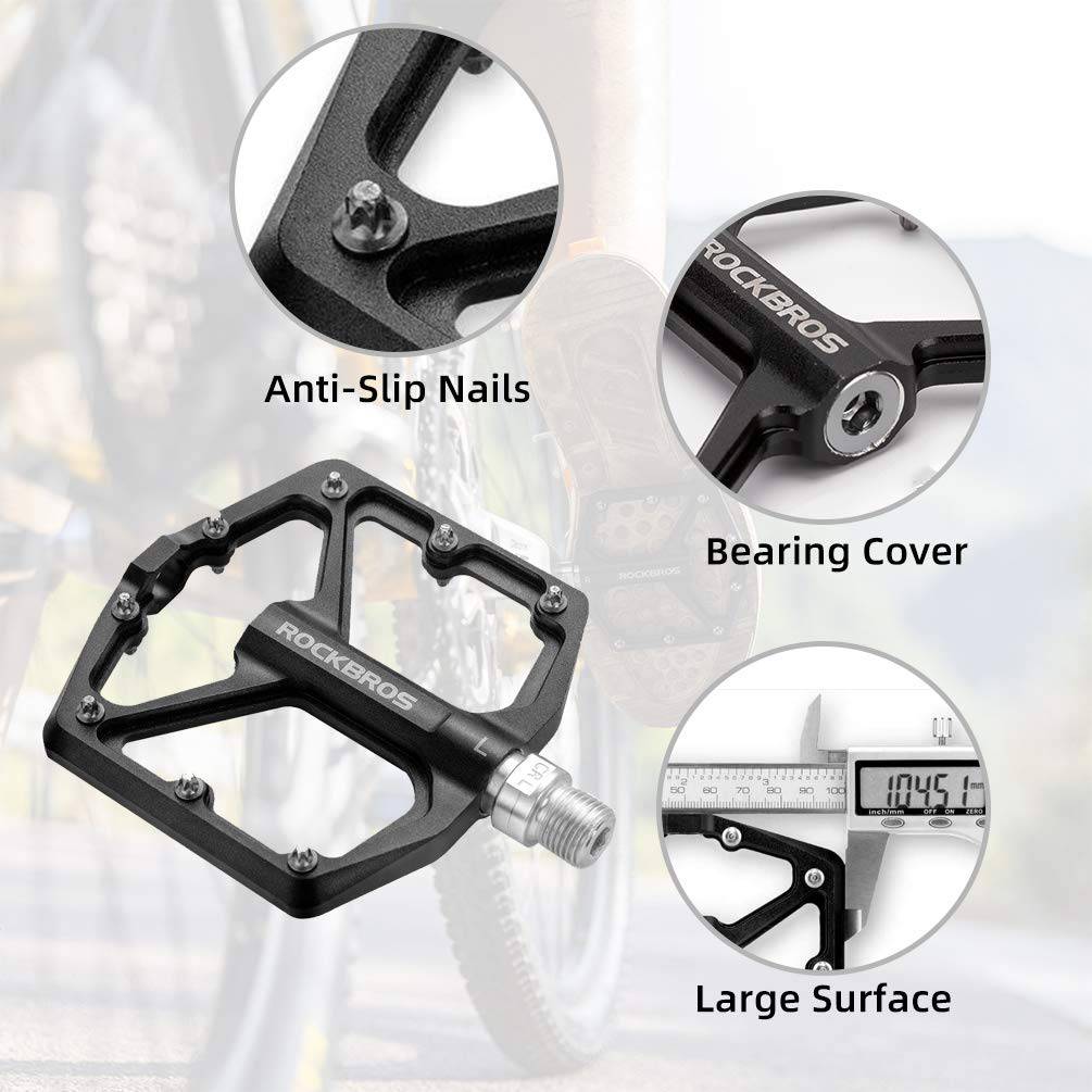 ROCKBROS Aluminium Platform Pedals 9/16 inch for MTB E-Bike City Bike