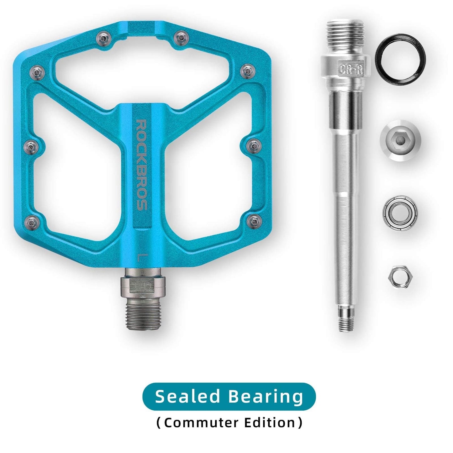 ROCKBROS Aluminium Platform Pedals 9/16 inch for MTB E-Bike City Bike