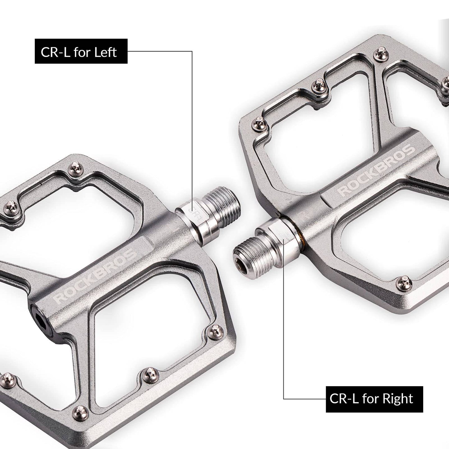 ROCKBROS Aluminium Platform Pedals 9/16 inch for MTB E-Bike City Bike