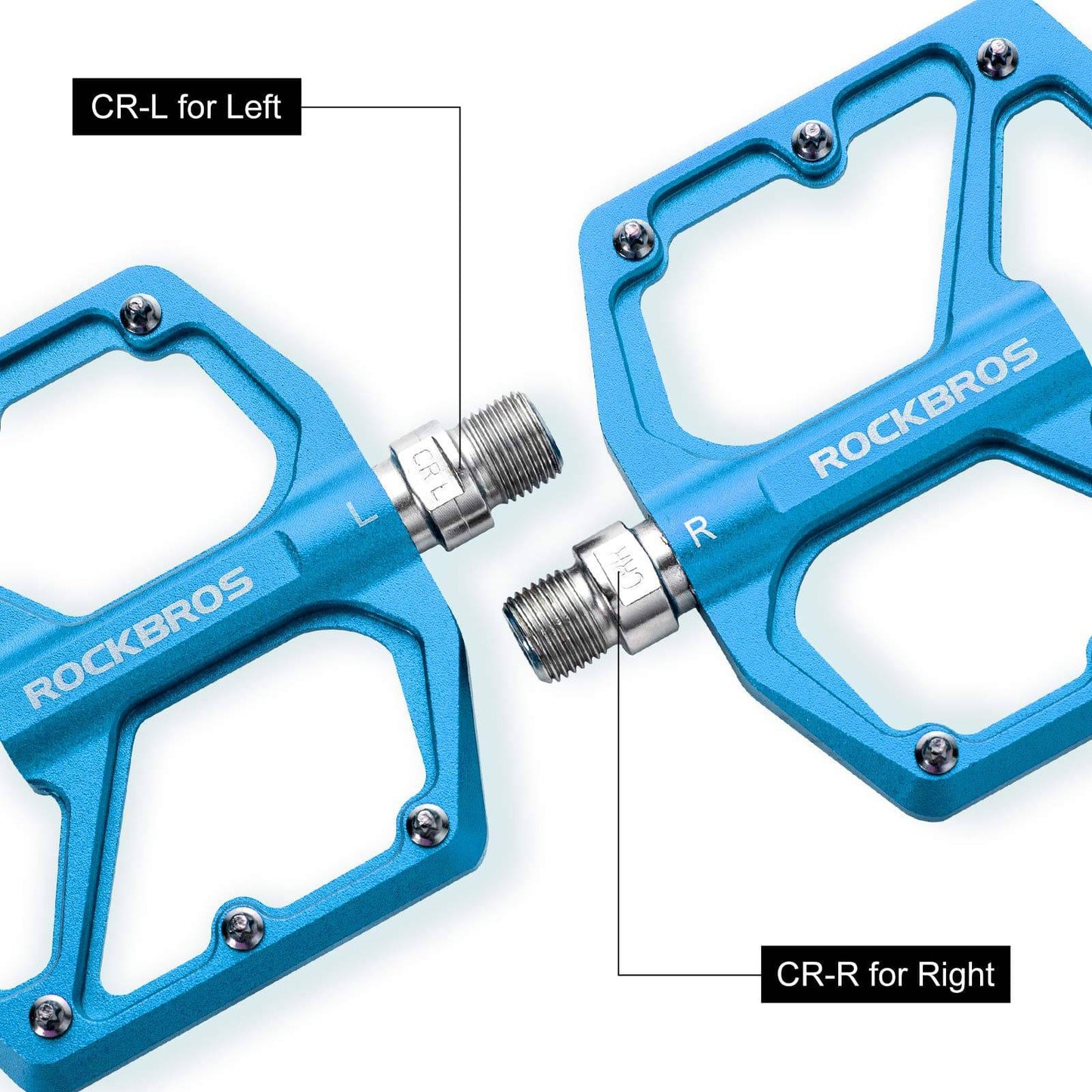 ROCKBROS Aluminium Platform Pedals 9/16 inch for MTB E-Bike City Bike