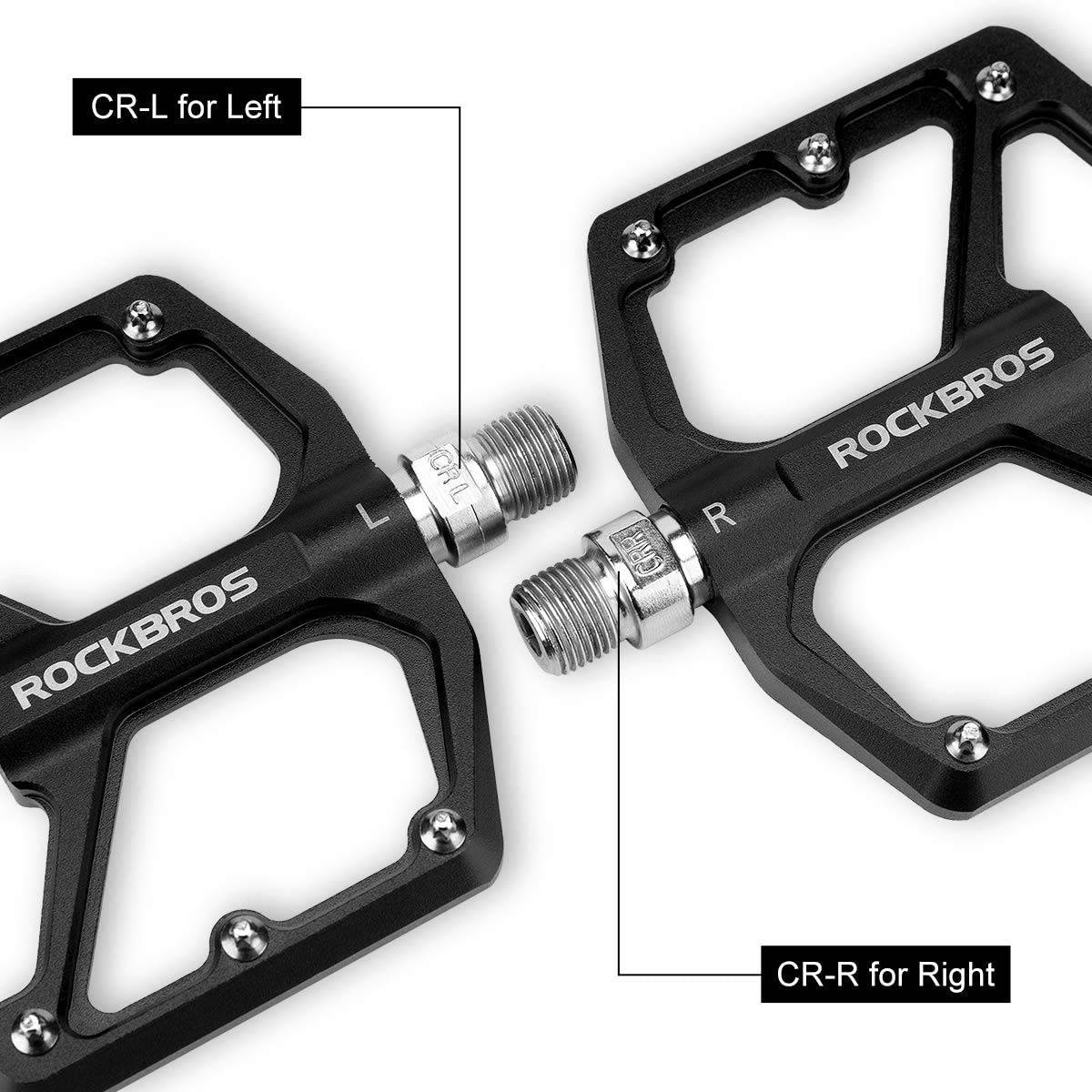 ROCKBROS Aluminium Platform Pedals 9/16 inch for MTB E-Bike City Bike