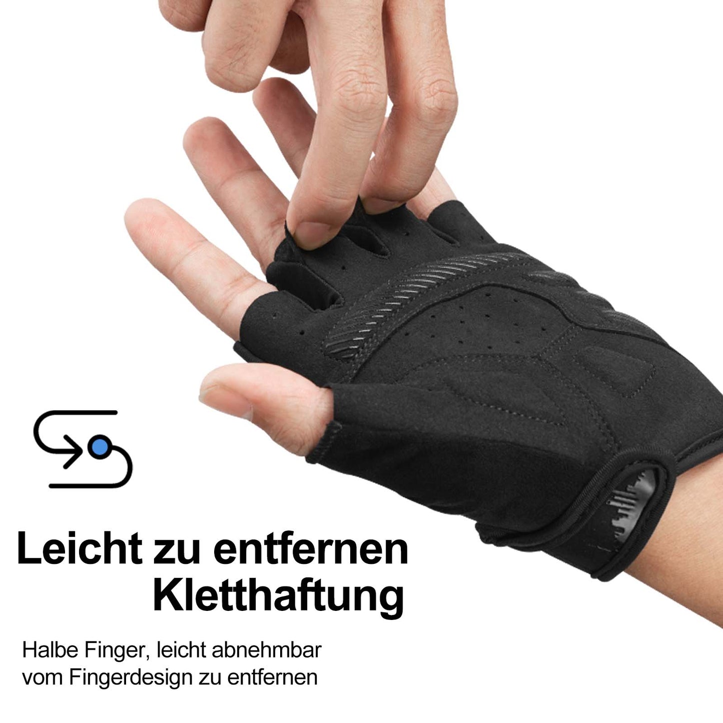 ROCKBROS Anti-slip riding gloves with reflective half fingers, sizes S-XXL