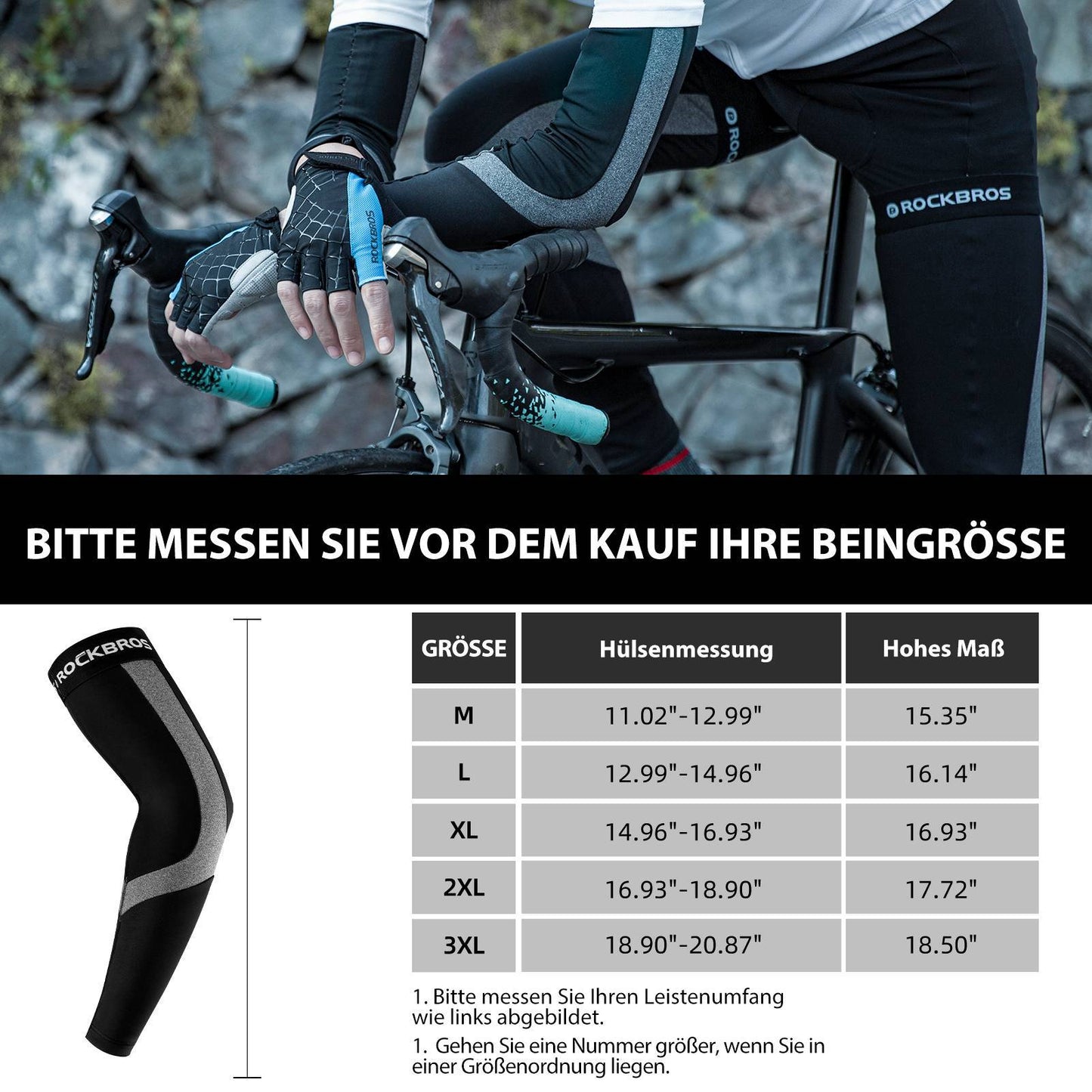 ROCKBROS Armlinge Winter Armwärmer für Radsport Wandern Laufen Outdoor
