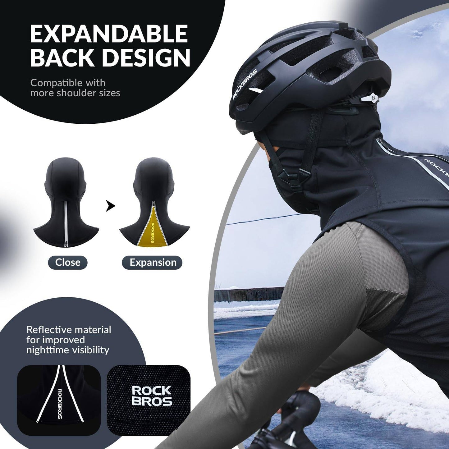 ROCKBROS Balaclava Autumn Winter Ski Mask Breathable Face Hood