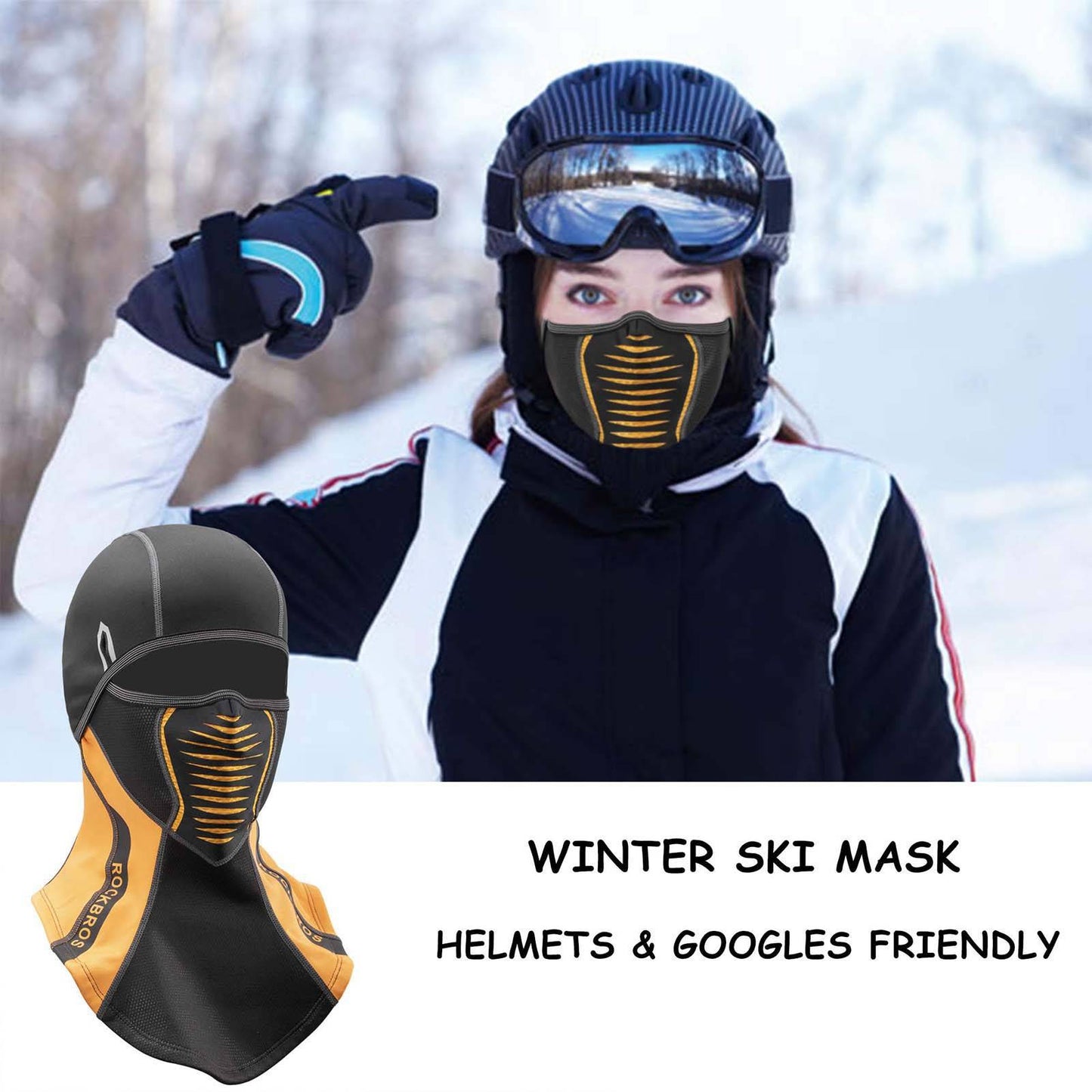 ROCKBROS Balaclava Winter Thermal Cycling Full Face Mask Ski Mask 