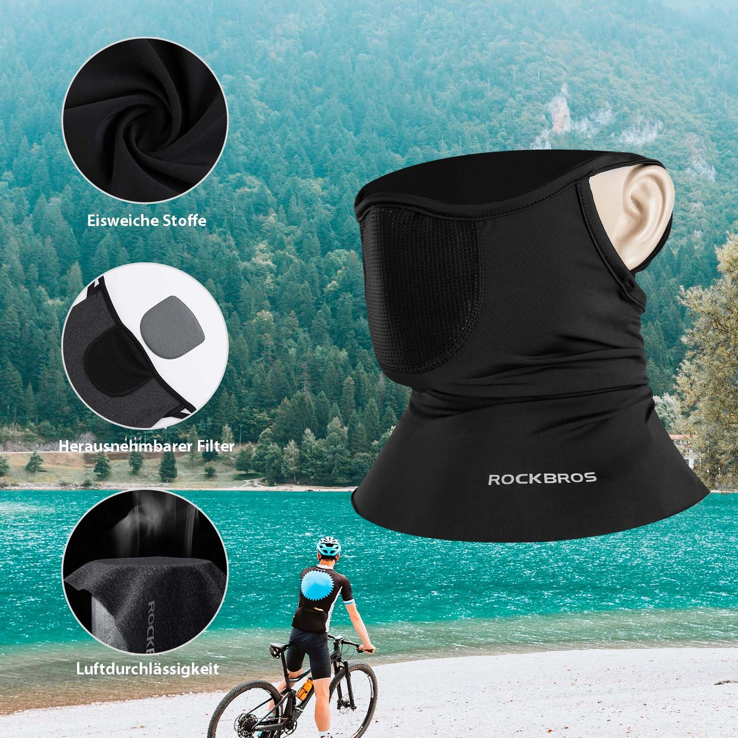 ROCKBROS fjölnota öndunarhlífar fyrir unisex andlitshlíf