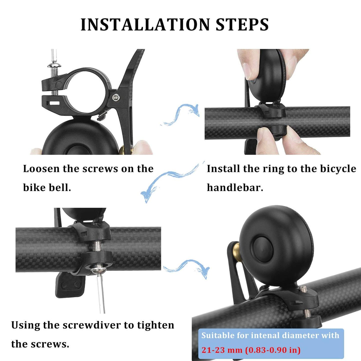 ROCKBROS Klassísk messinghjólabjalla, litlar hjólabjöllur, 1-2 hringitónar