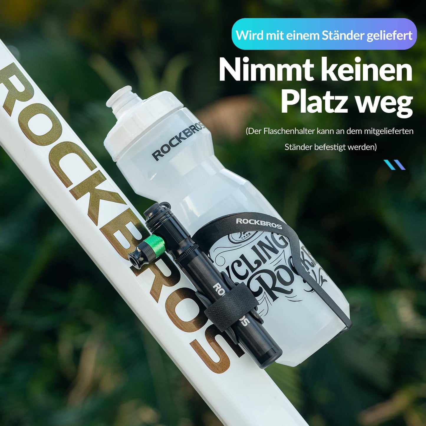ROCKBROS CO2 Fahrradpumpe 110 PSI Aluminium Minipumpe Schwarz
