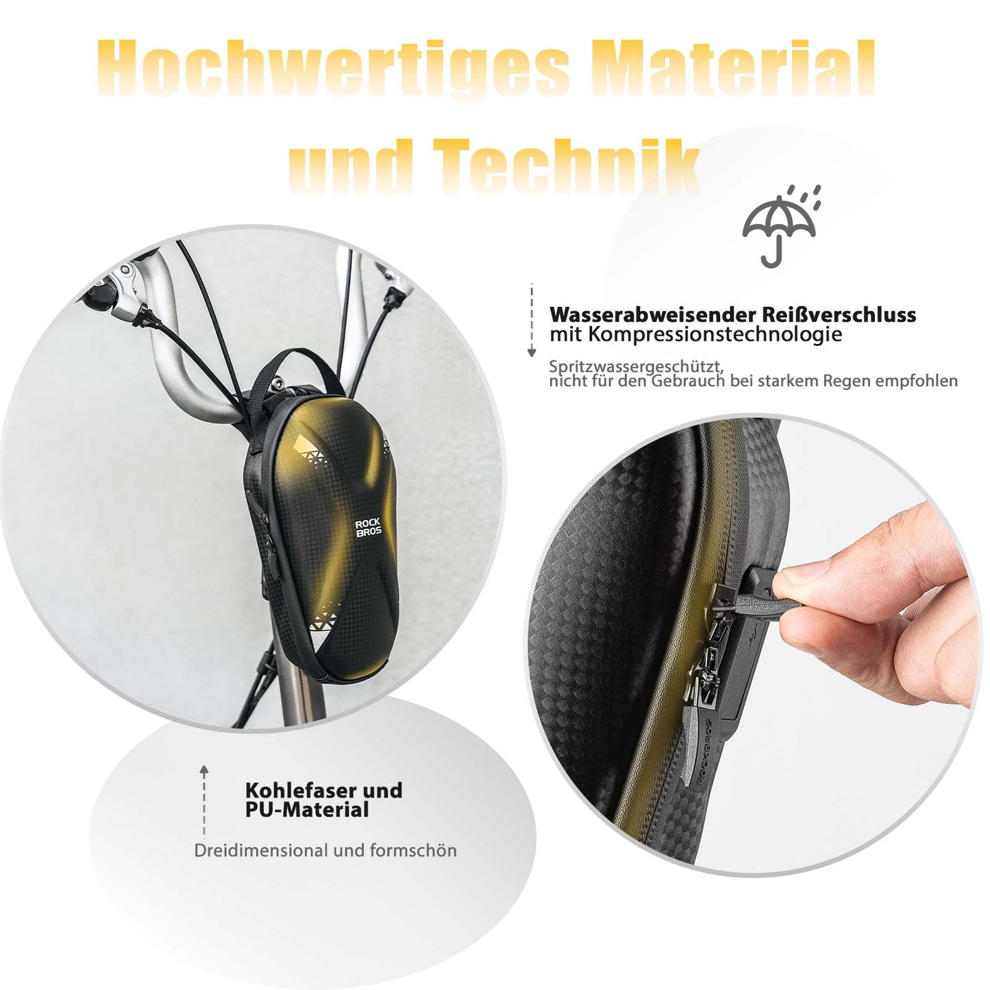 ROCKBROS E Scooter Lenkertasche Wasserdicht Vordertasche mit USB-Anschlüsse