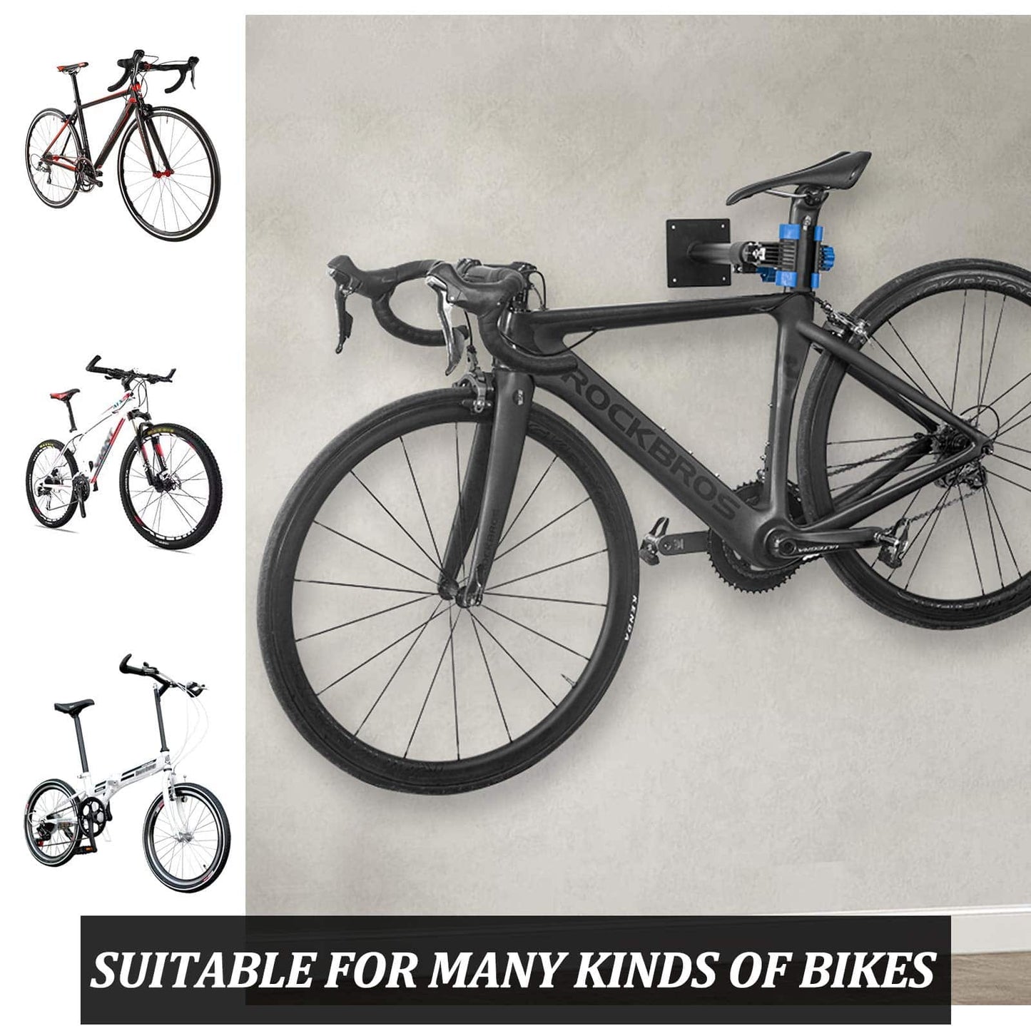 ROCKBROS Adjustable Wall Mount Bicycle Stand Max. Load 25KG