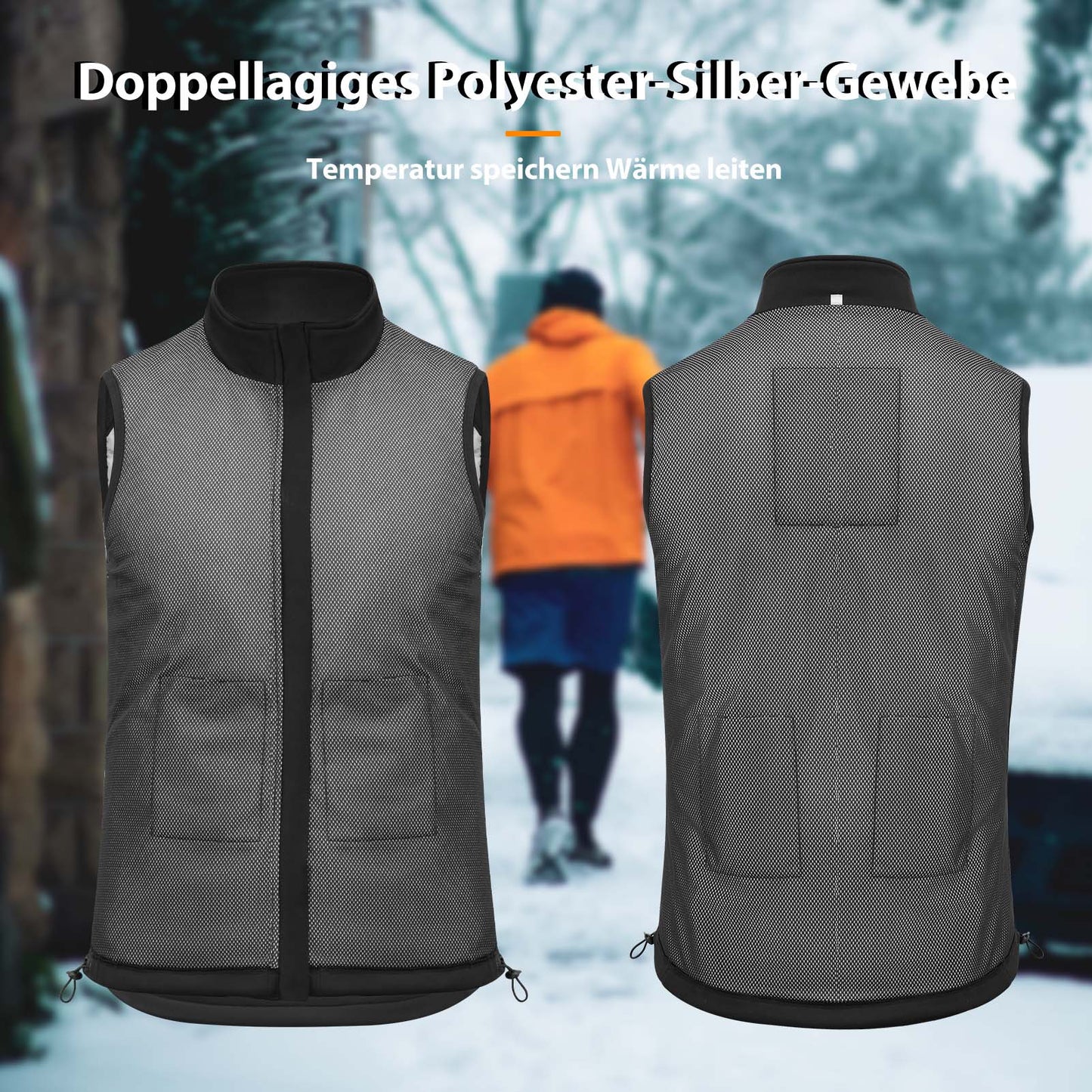 Rafmagnshituð vesti frá ROCKBROS með 3 hitastillingum fyrir karla/konur