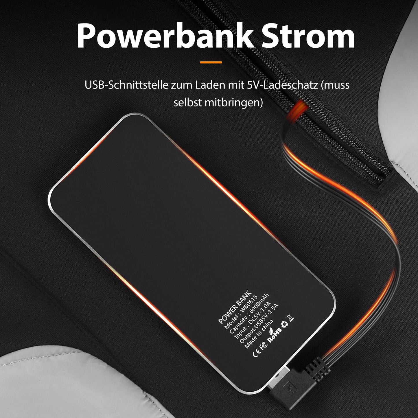 Rafmagnshituð vesti frá ROCKBROS með 3 hitastillingum fyrir karla/konur