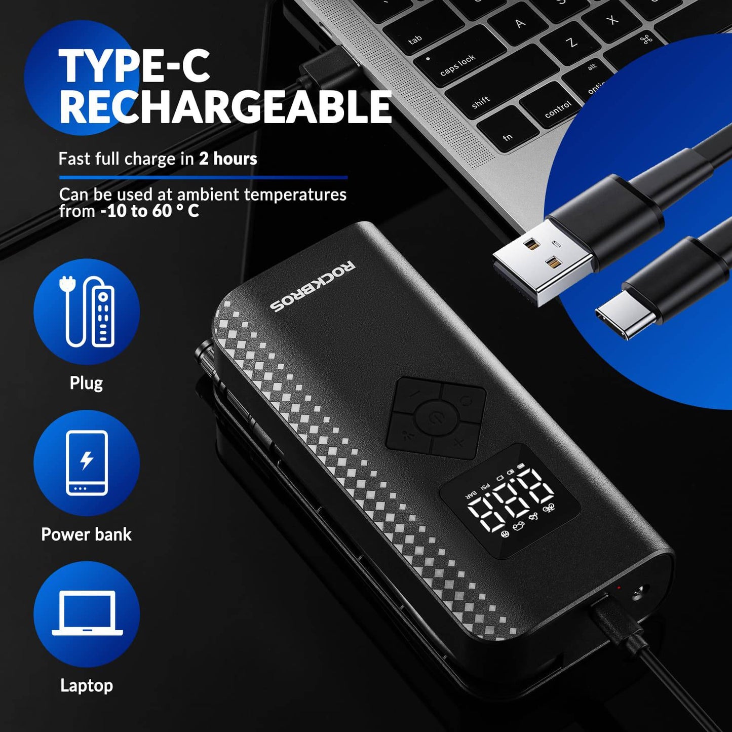 Mini Electric Air Pump 7-150PSI 5 Modes