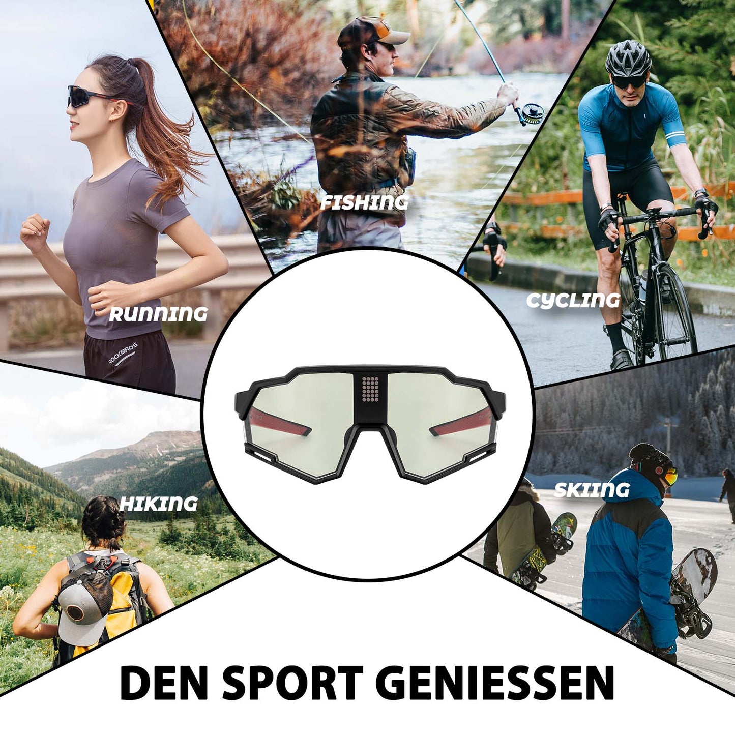 ROCKBROS elektronische Selbsttönend Brille intelligente Fahrradbrille