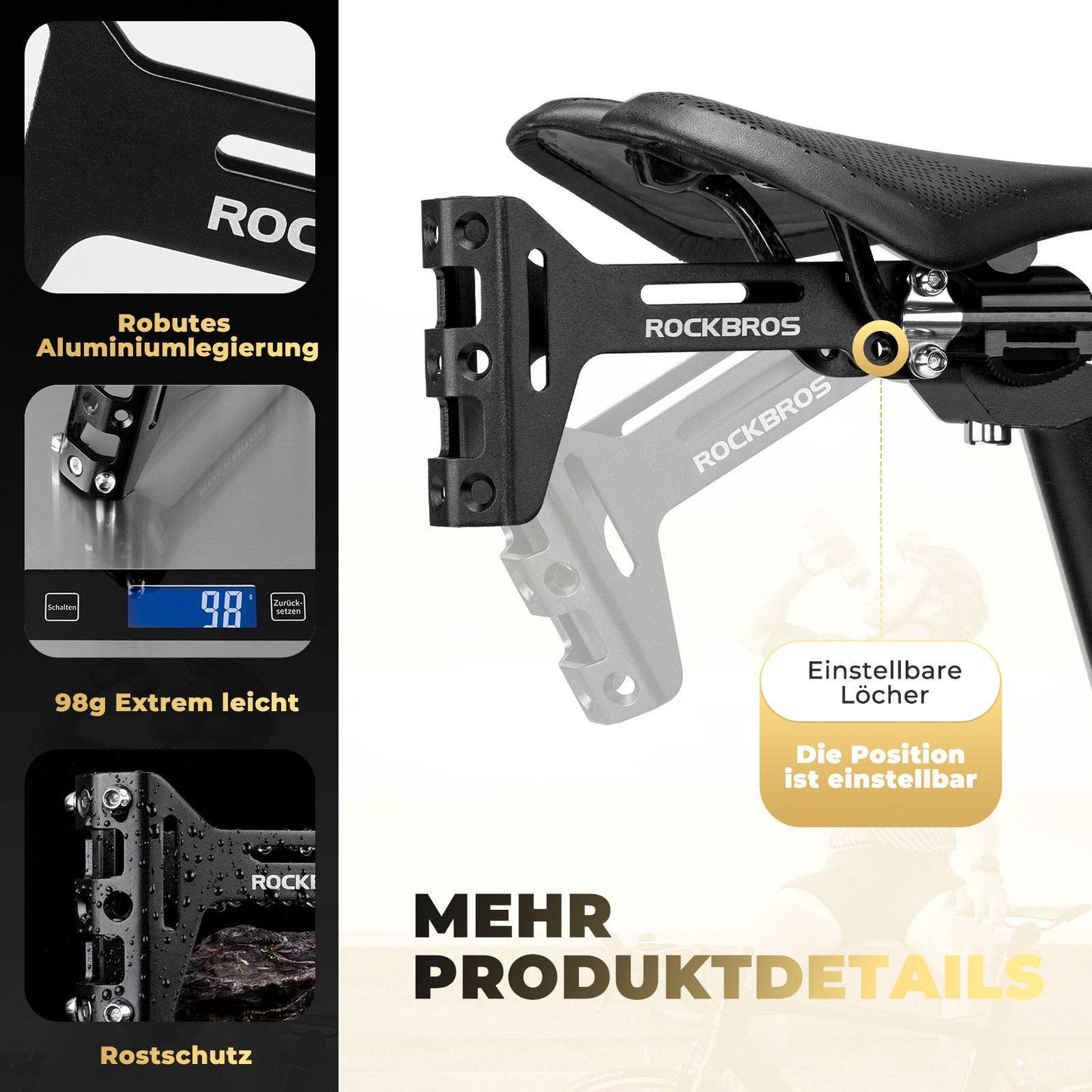 ROCKBROS Fahrrad Flaschenhalter Adapter Aluminum Einstellbar Halterung